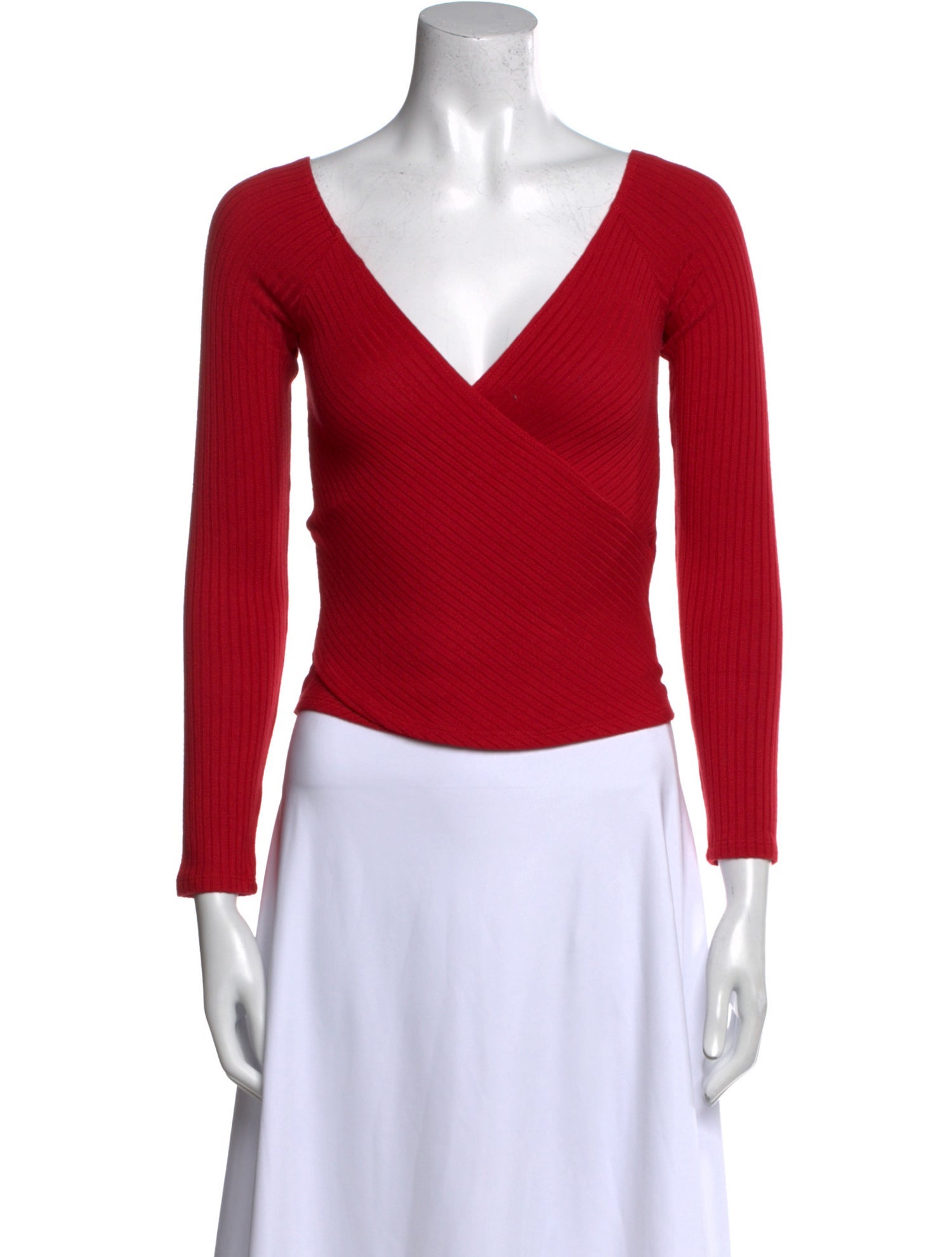 Reformation V-Neck Three-Quarter Sleeve Crop Top