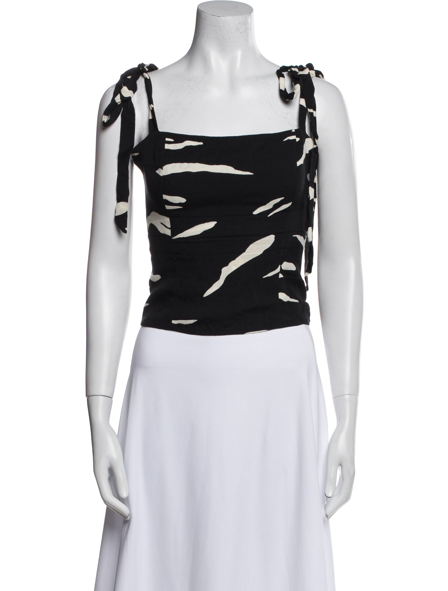 Reformation Printed Square Neckline Crop Top