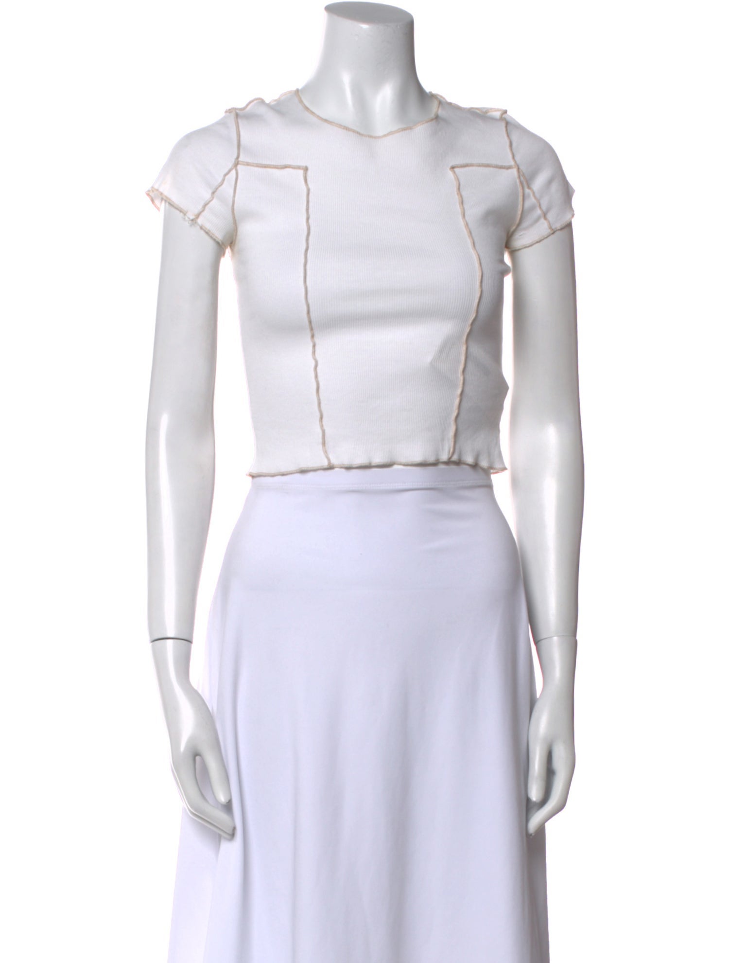 Reformation Crew Neck Short Sleeve Crop Top