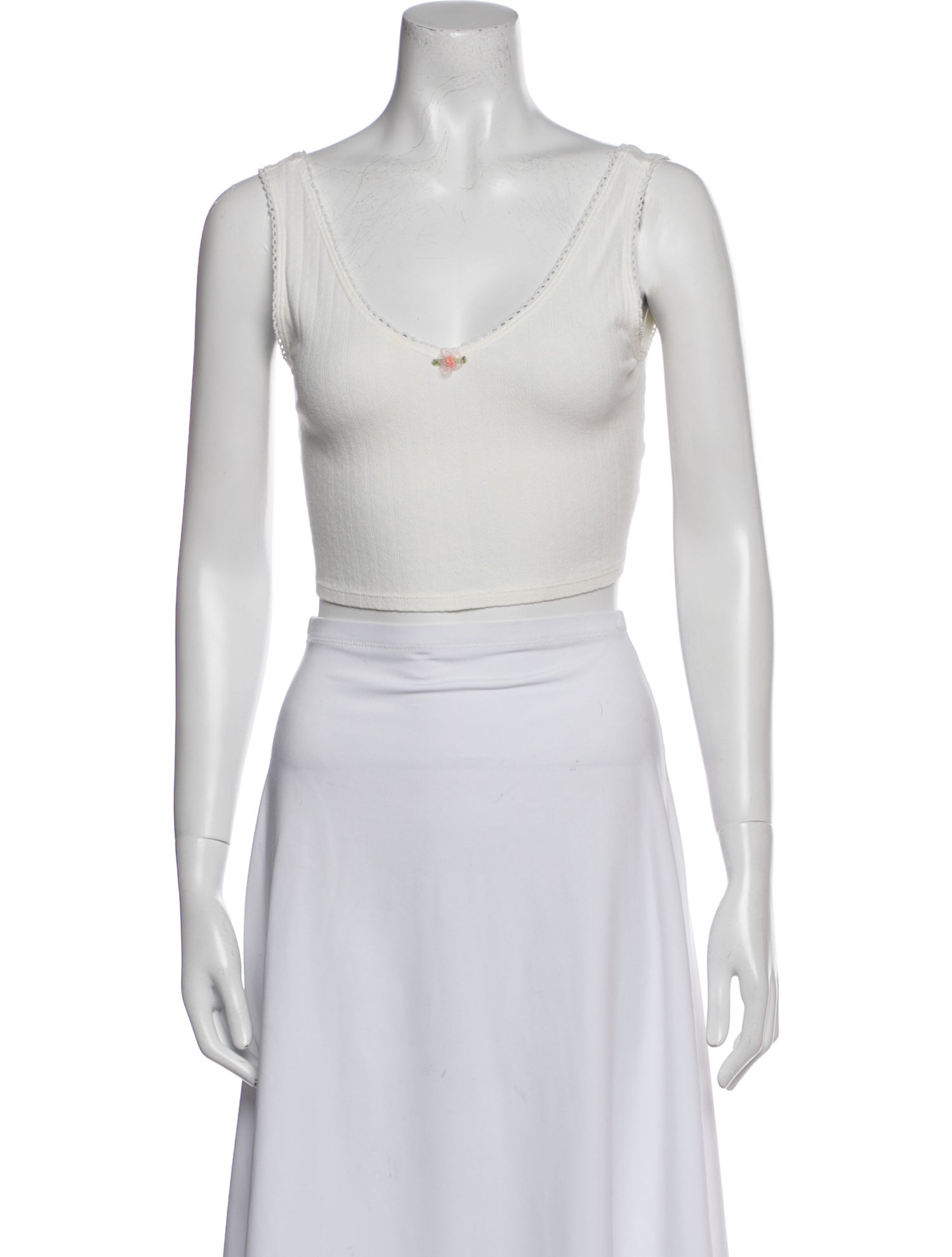 Reformation V-Neck Sleeveless Crop Top