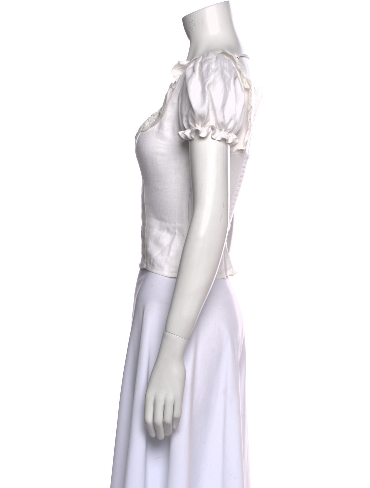 Reformation Linen Square Neckline Crop Top