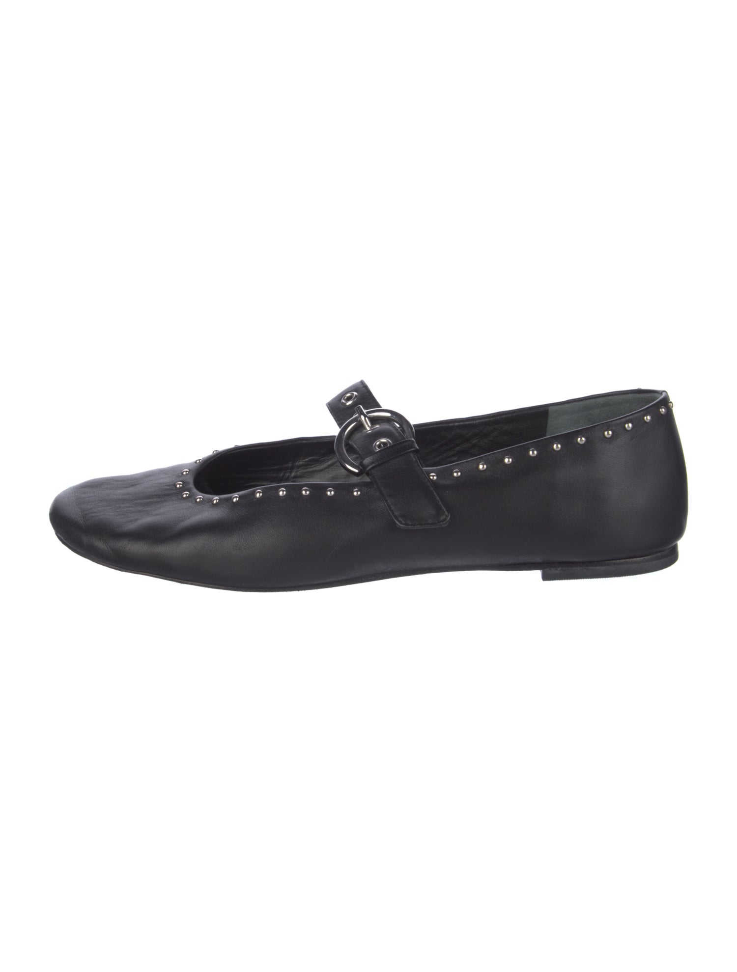 Reformation Leather Studded Accents Mary Jane Flats