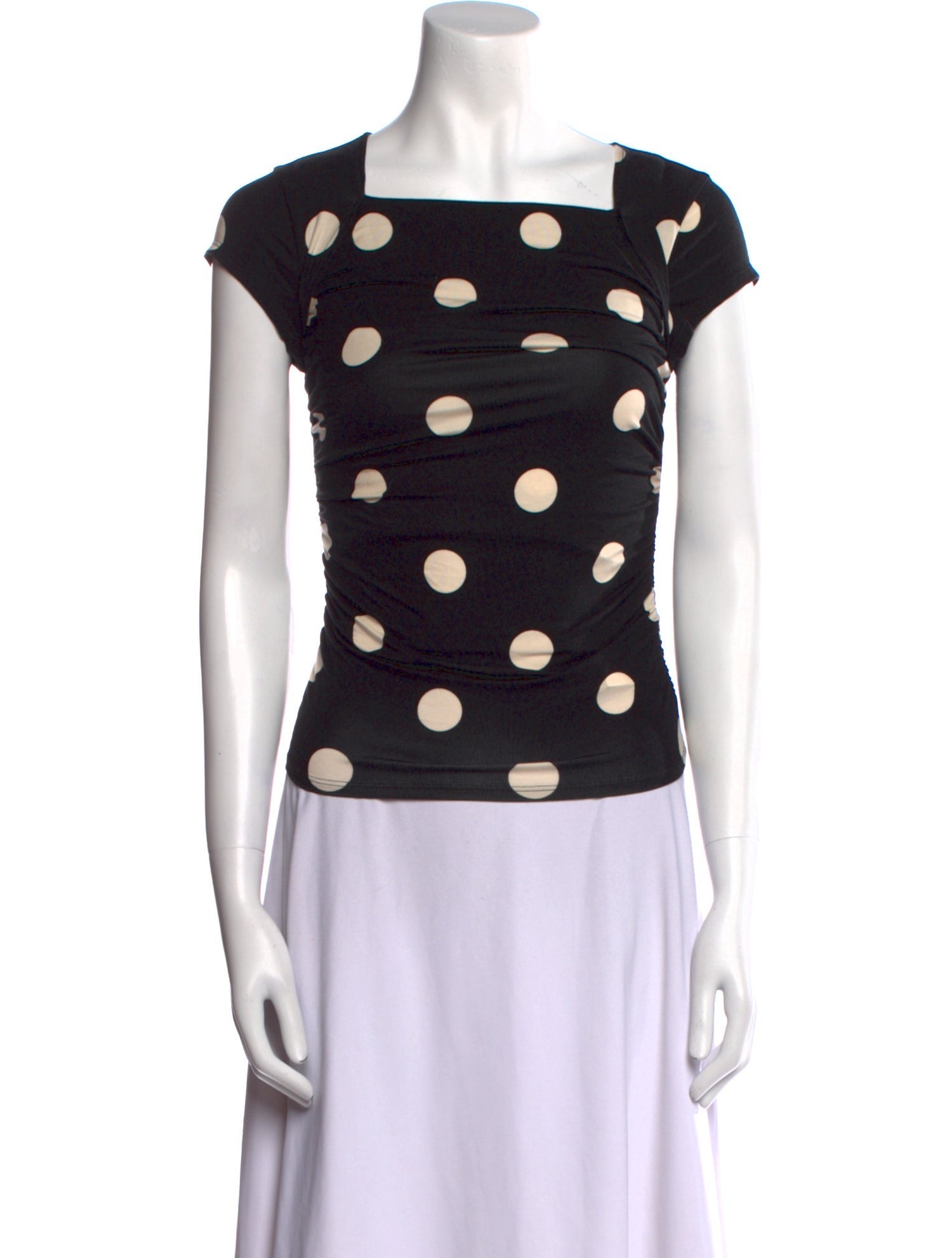 Reformation Polka Dot Print Square Neckline Top w/ Tags