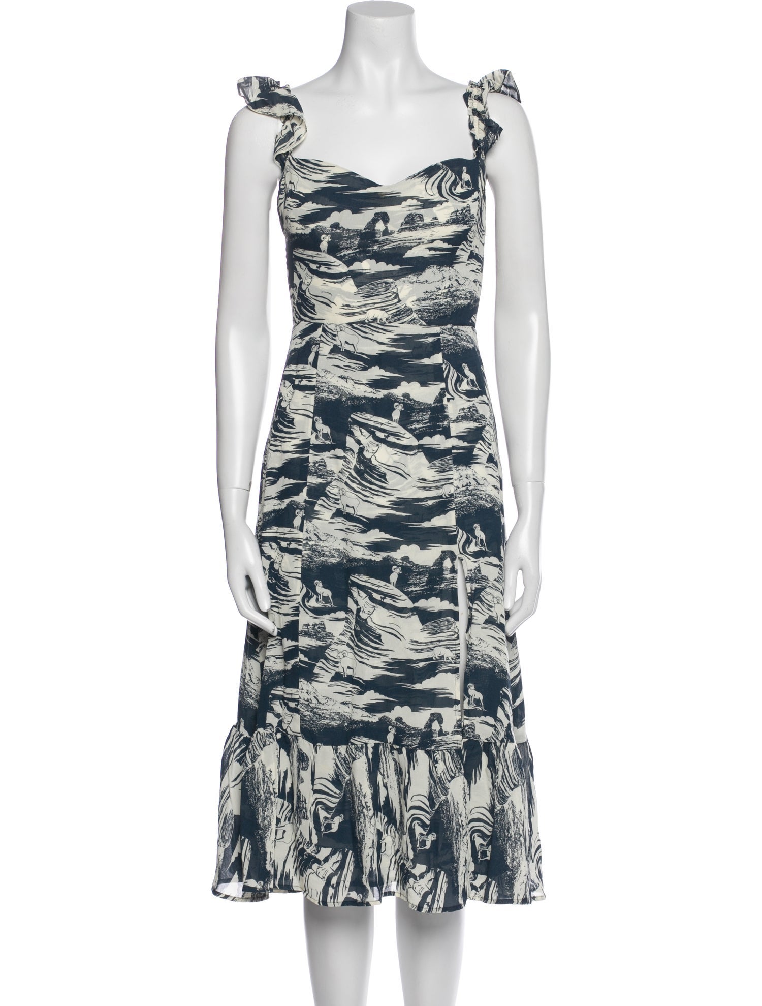 Reformation Printed Midi Length Dress