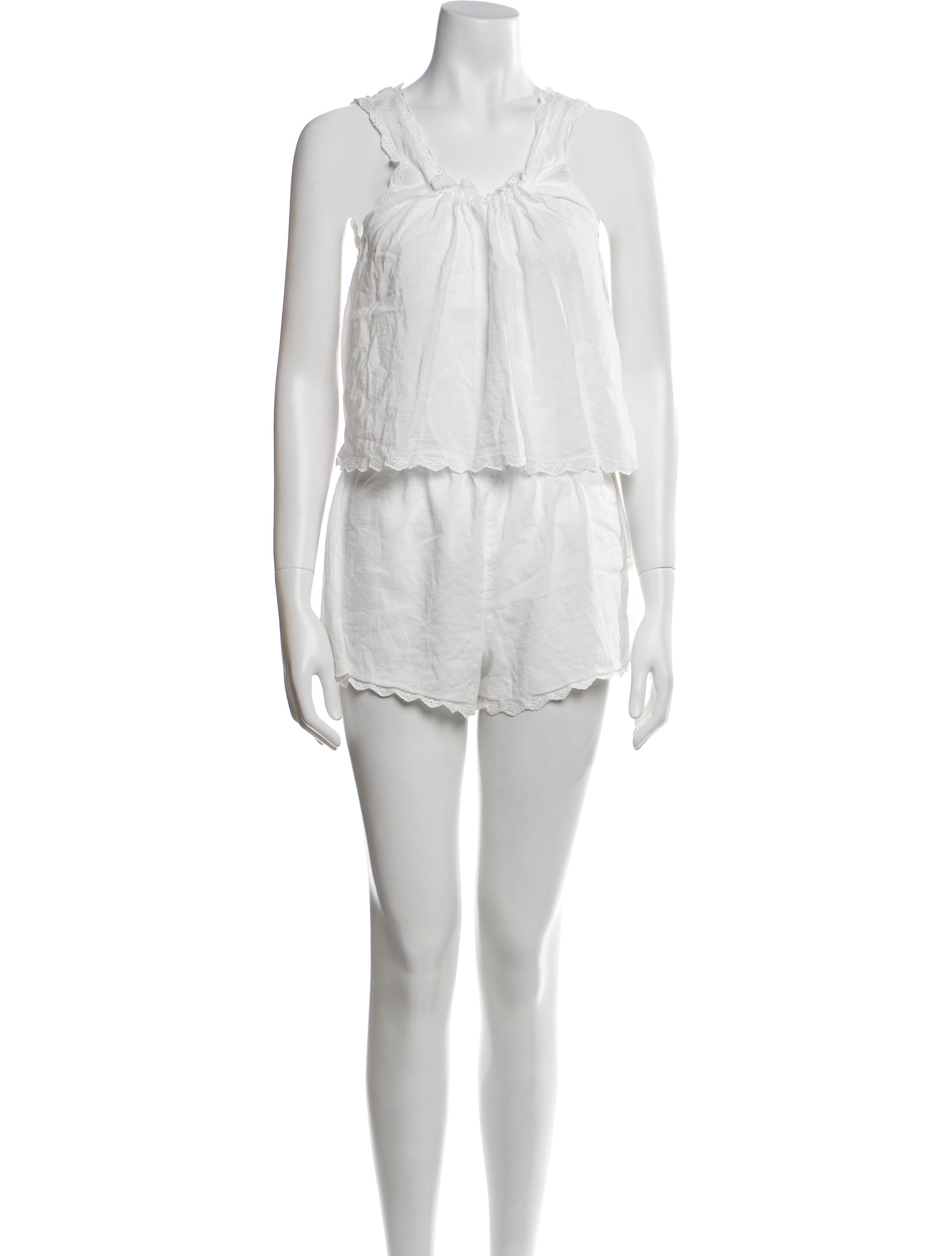 Reformation Eyelet Trim Short Set