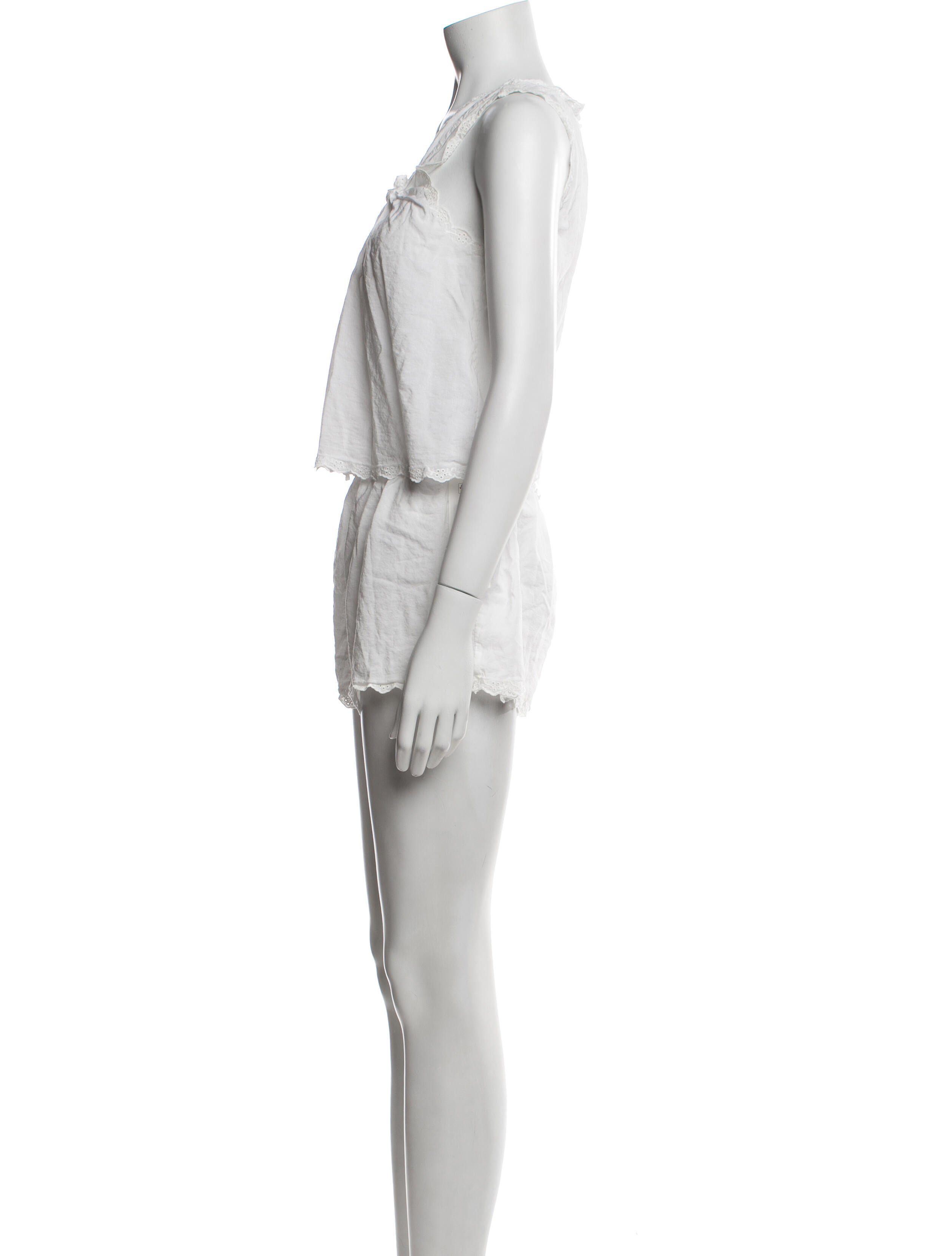 Reformation Eyelet Trim Short Set