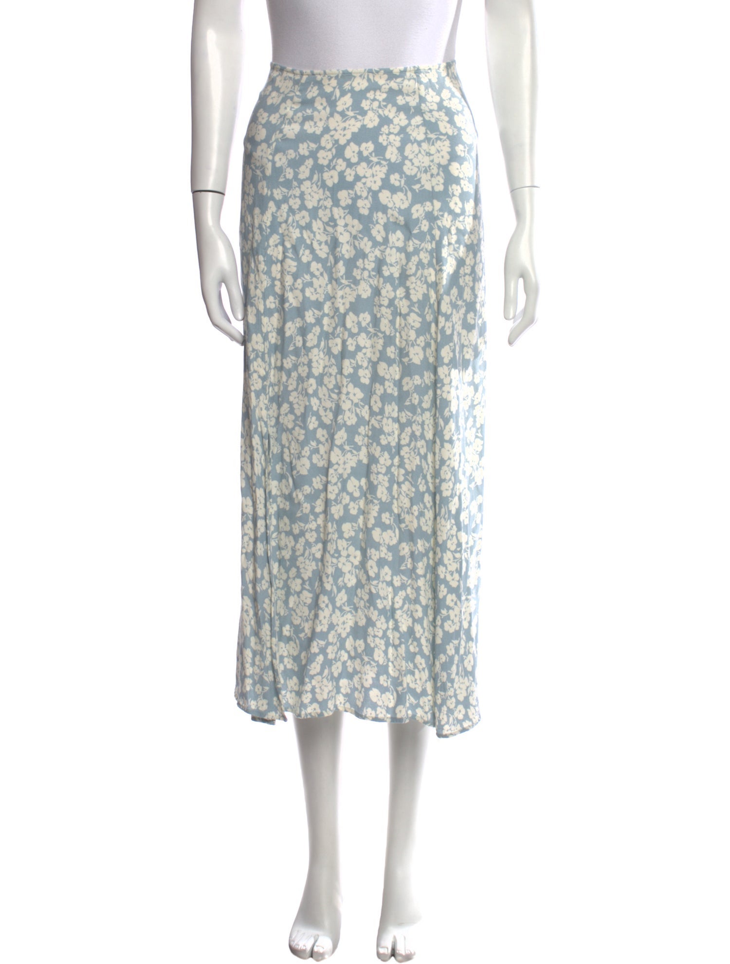 Reformation Floral Print Midi Length Skirt