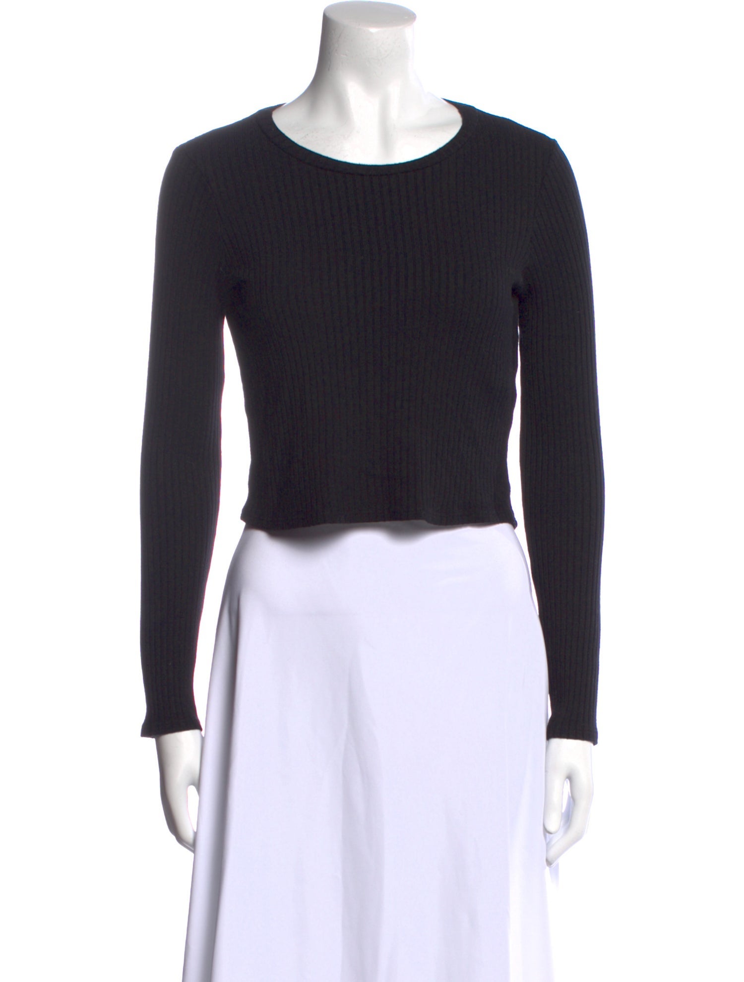 Reformation Scoop Neck Long Sleeve Crop Top