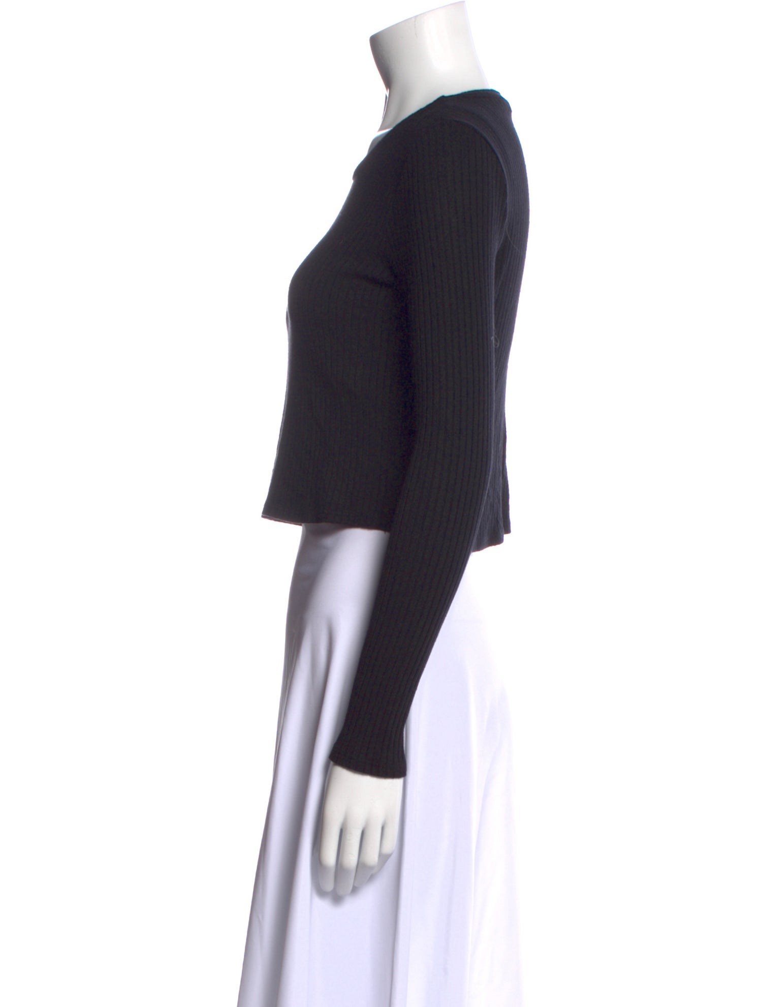 Reformation Scoop Neck Long Sleeve Crop Top