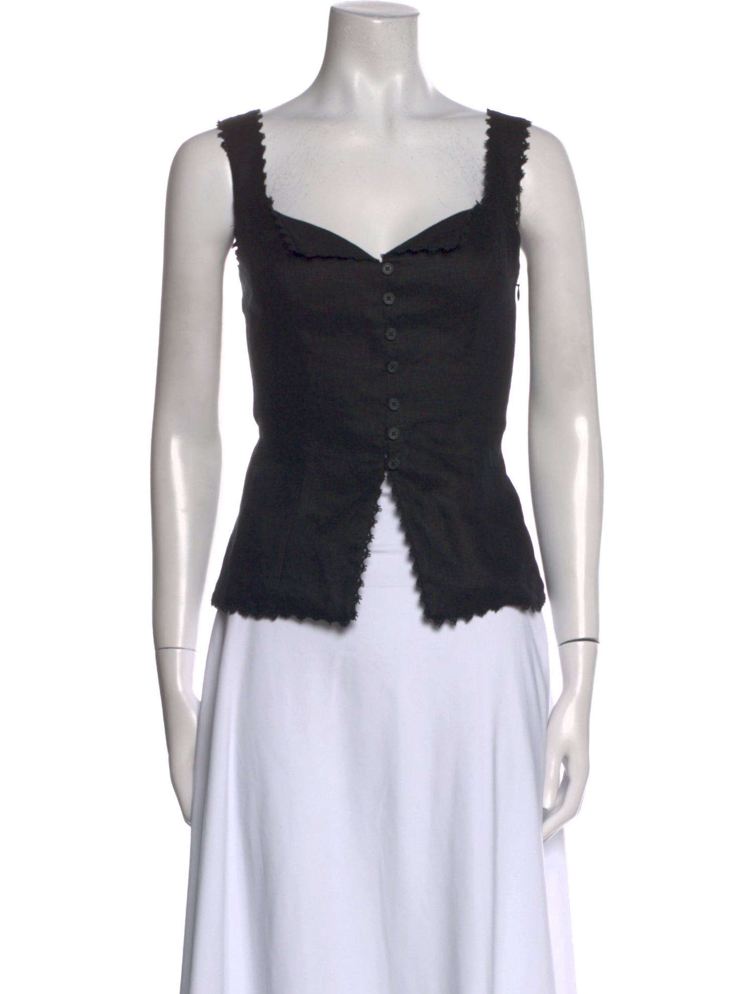 Reformation Linen V-Neck Crop Top