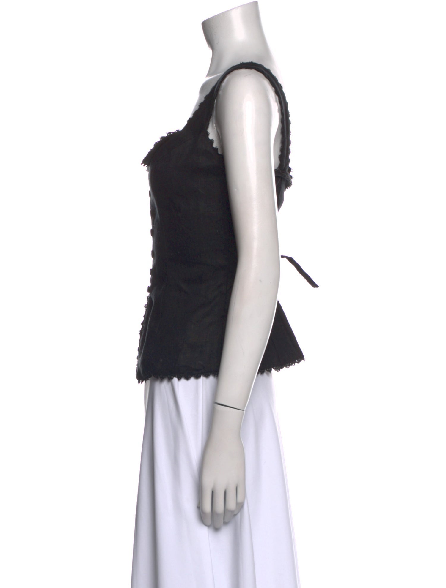 Reformation Linen V-Neck Crop Top