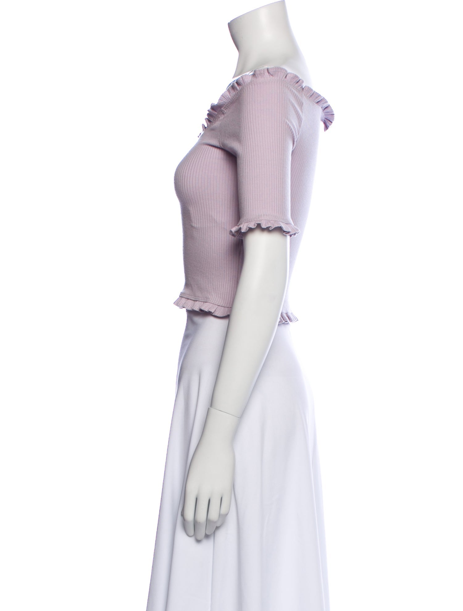 Reformation Off-The-Shoulder Short Sleeve Crop Top