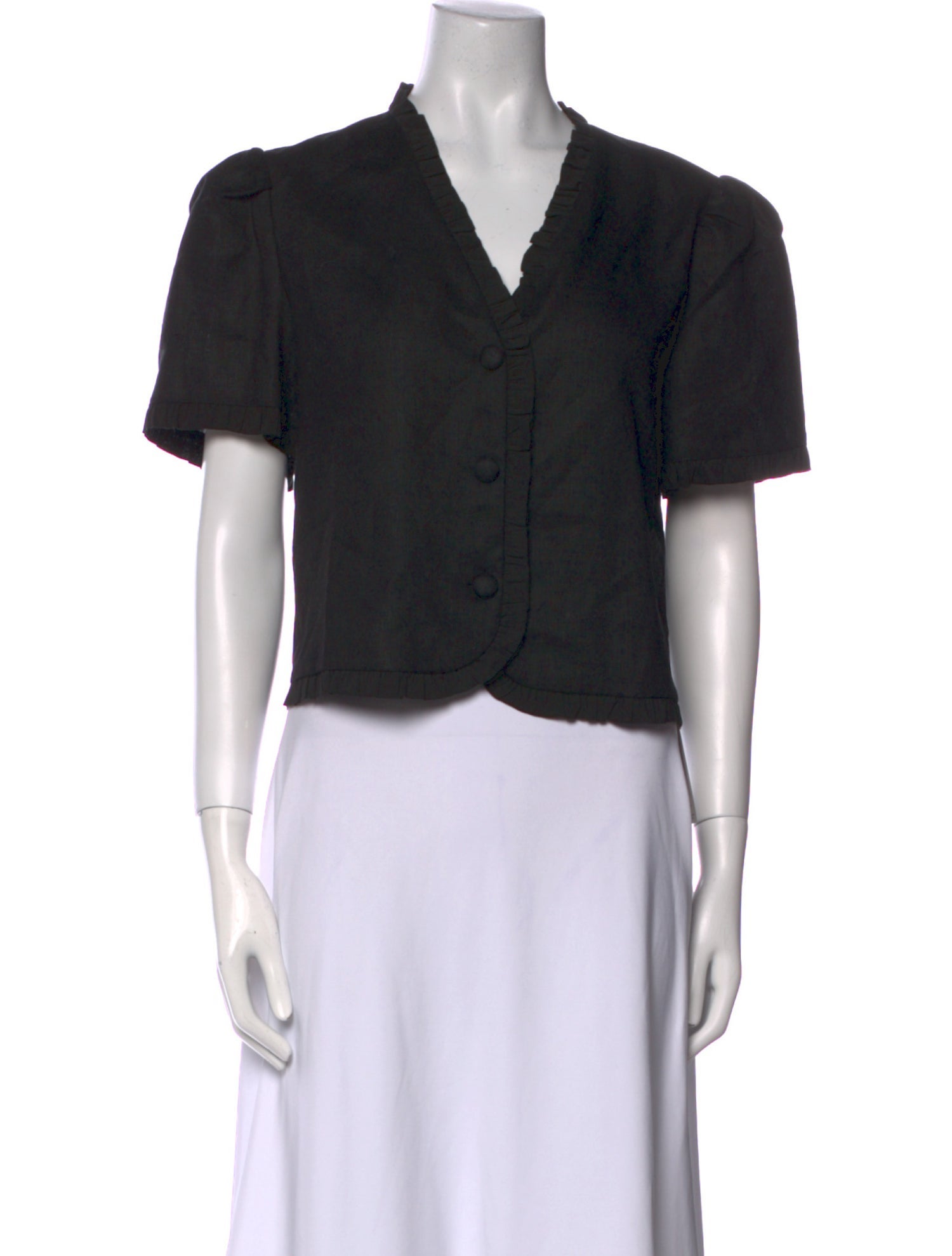 Reformation Linen V-Neck Crop Top