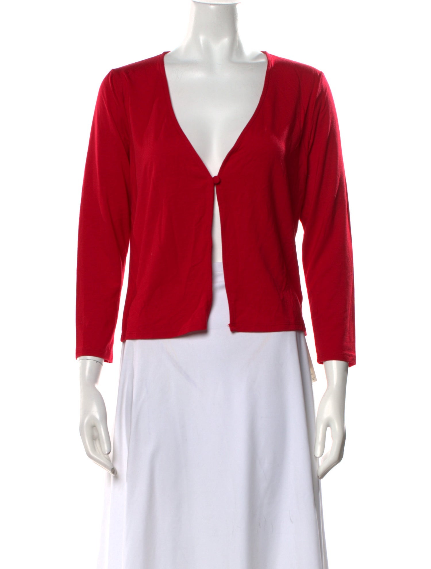 Reformation V-Neck Three-Quarter Sleeve Crop Top