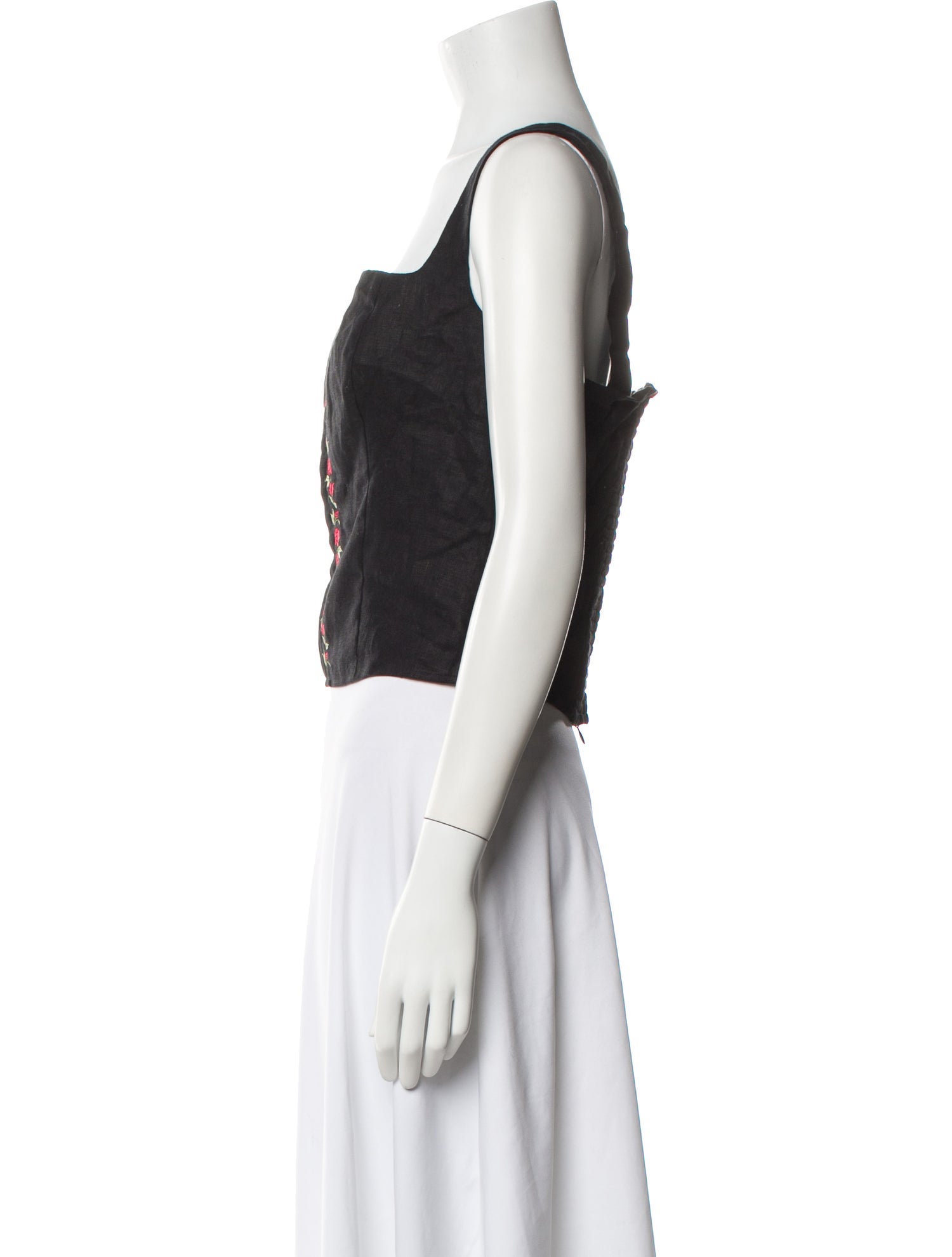 Reformation Linen Square Neckline Crop Top