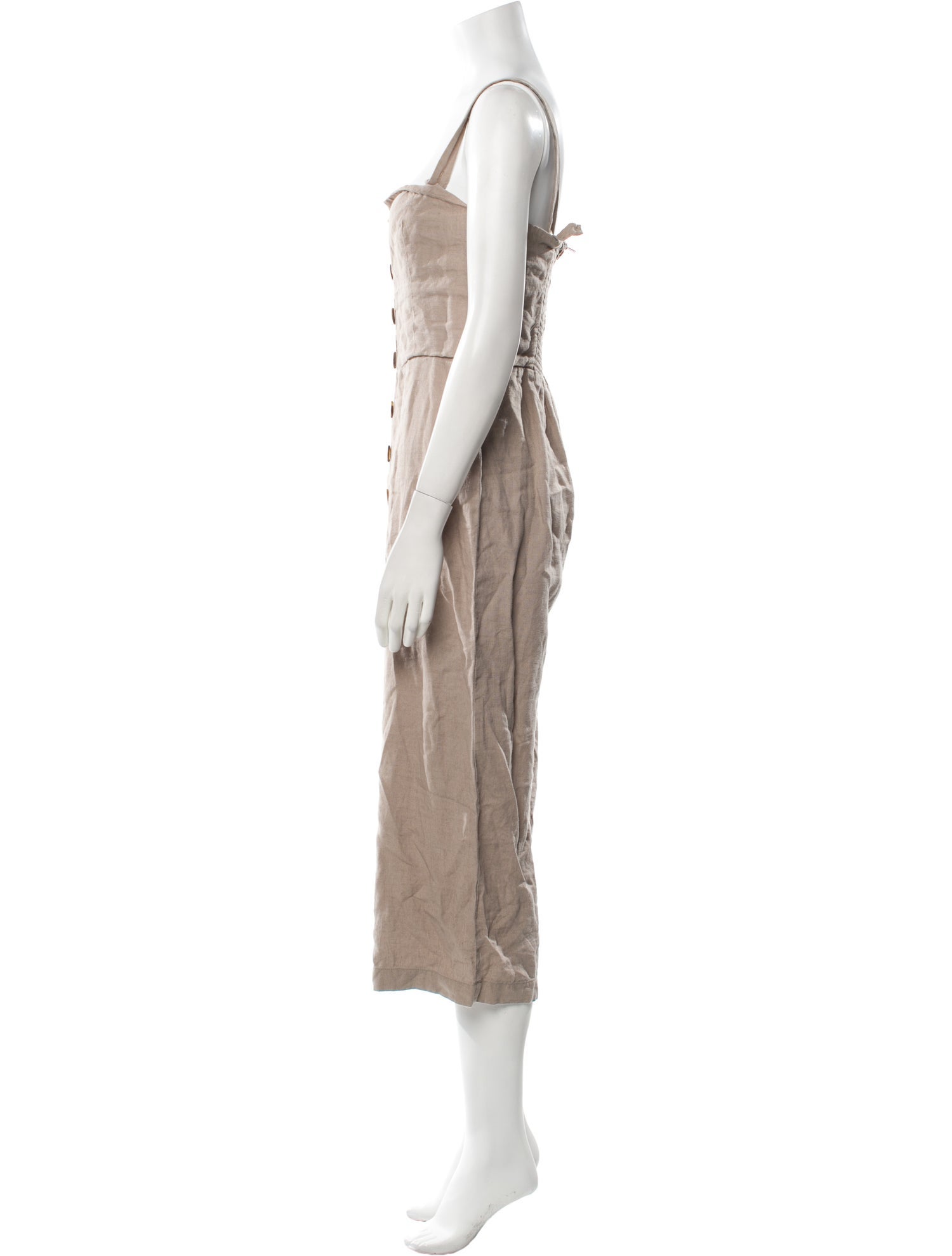 Reformation Linen Square Neckline Jumpsuit