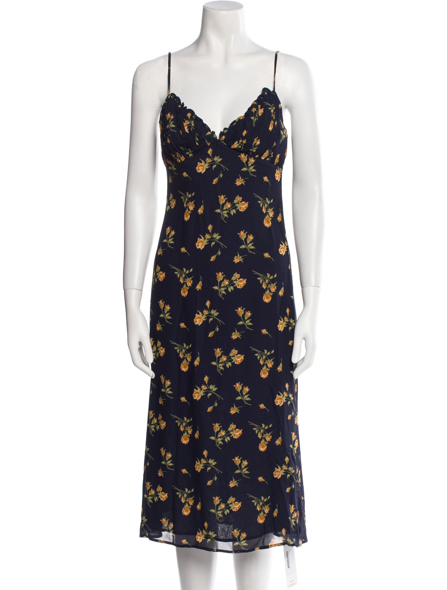 Reformation Floral Print Midi Length Dress