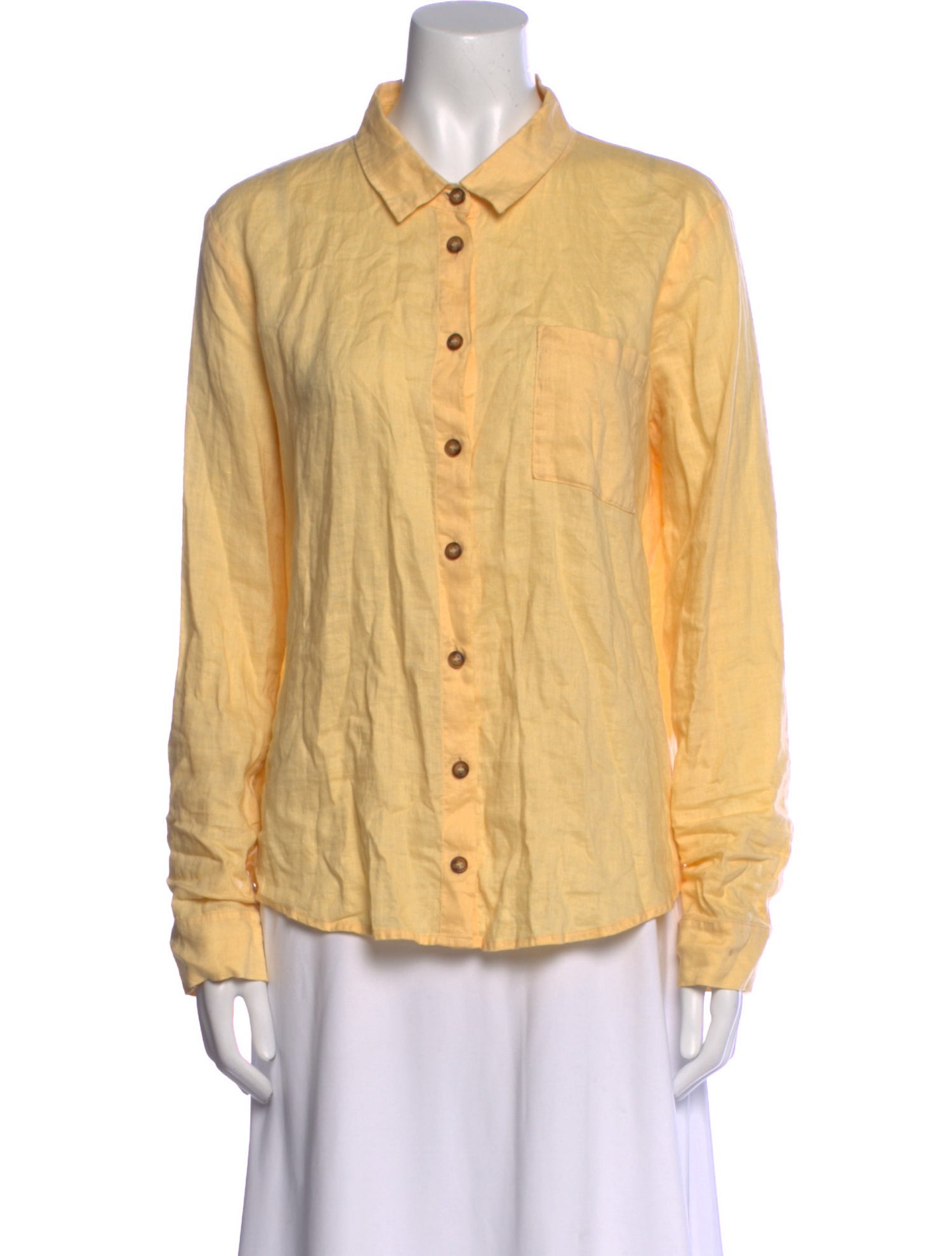 Reformation Linen Long Sleeve Button-Up Top