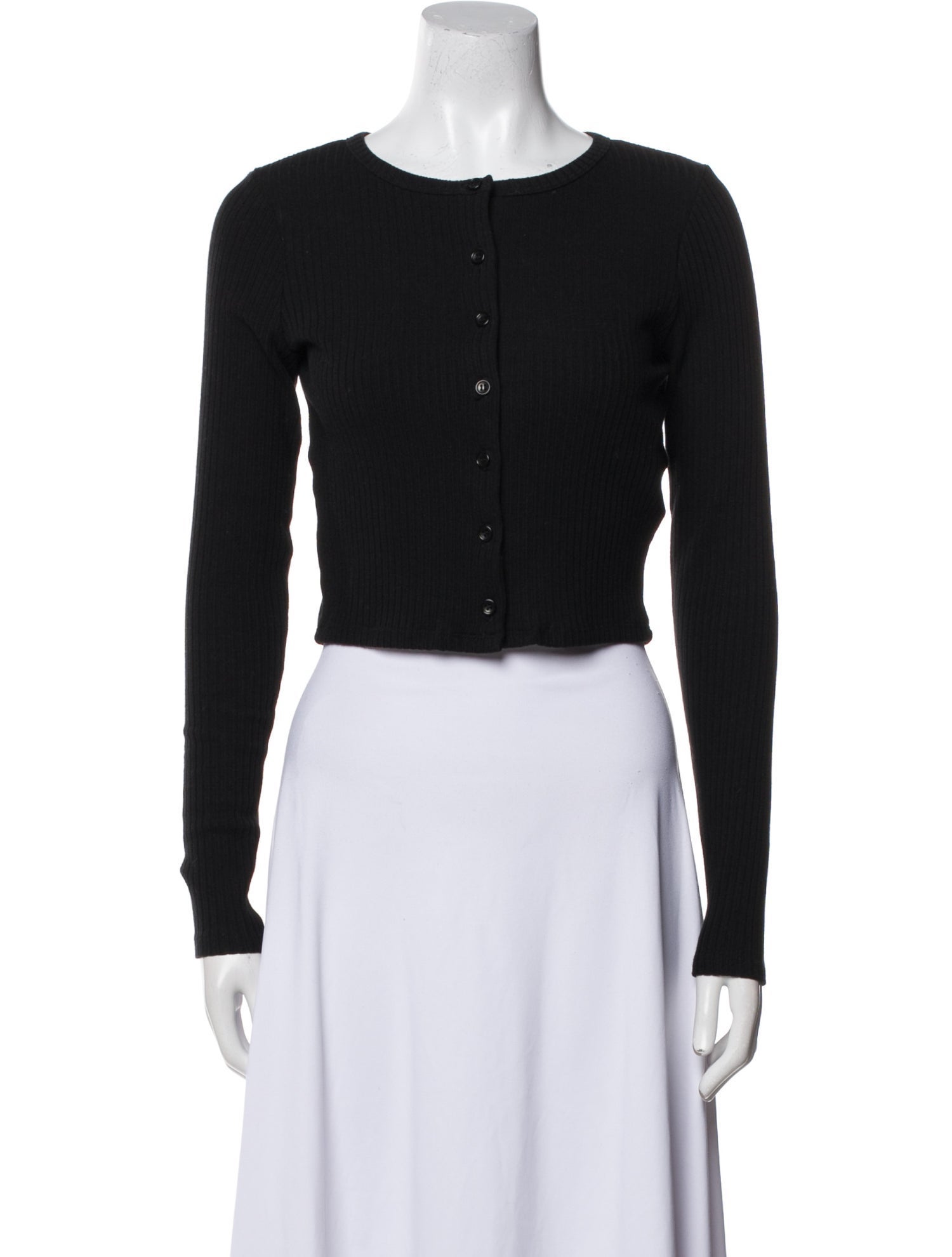 Reformation Crew Neck Long Sleeve Crop Top