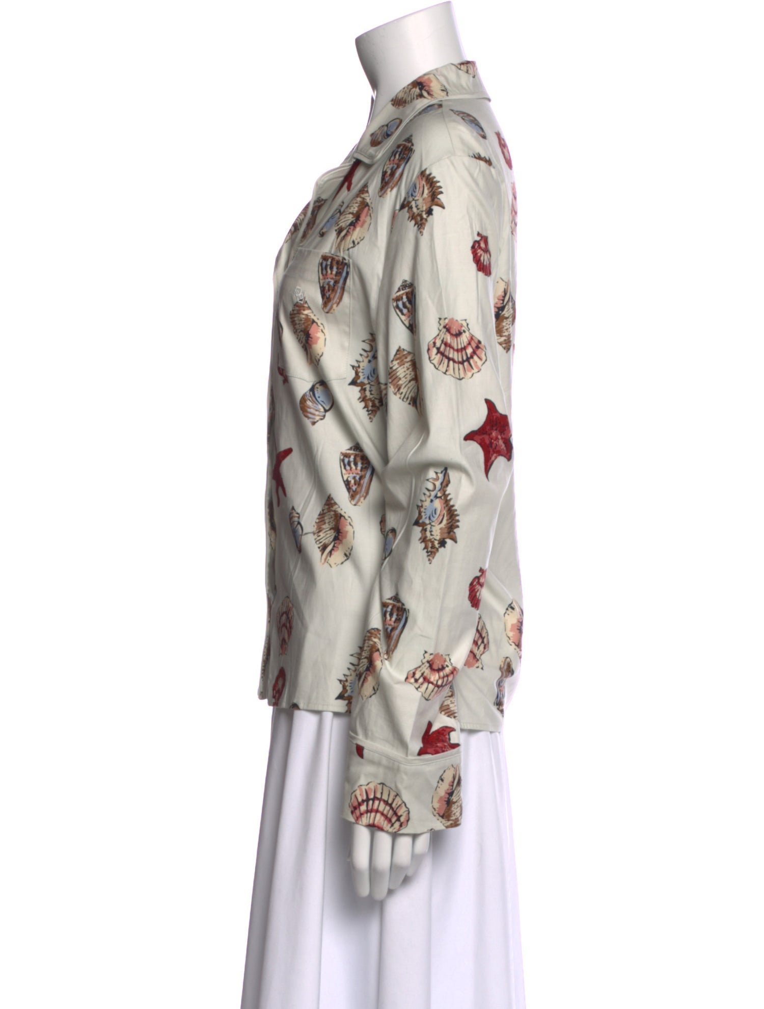 Reformation Printed Long Sleeve Button-Up Top w/ Tags