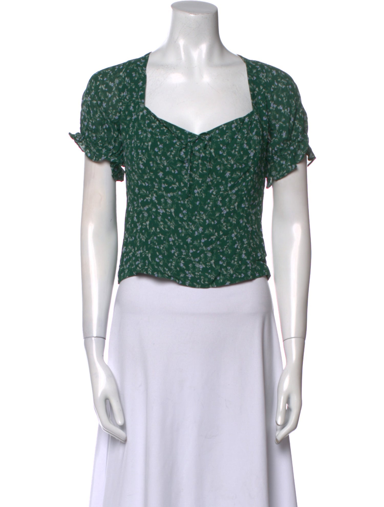 Reformation Printed Square Neckline Crop Top