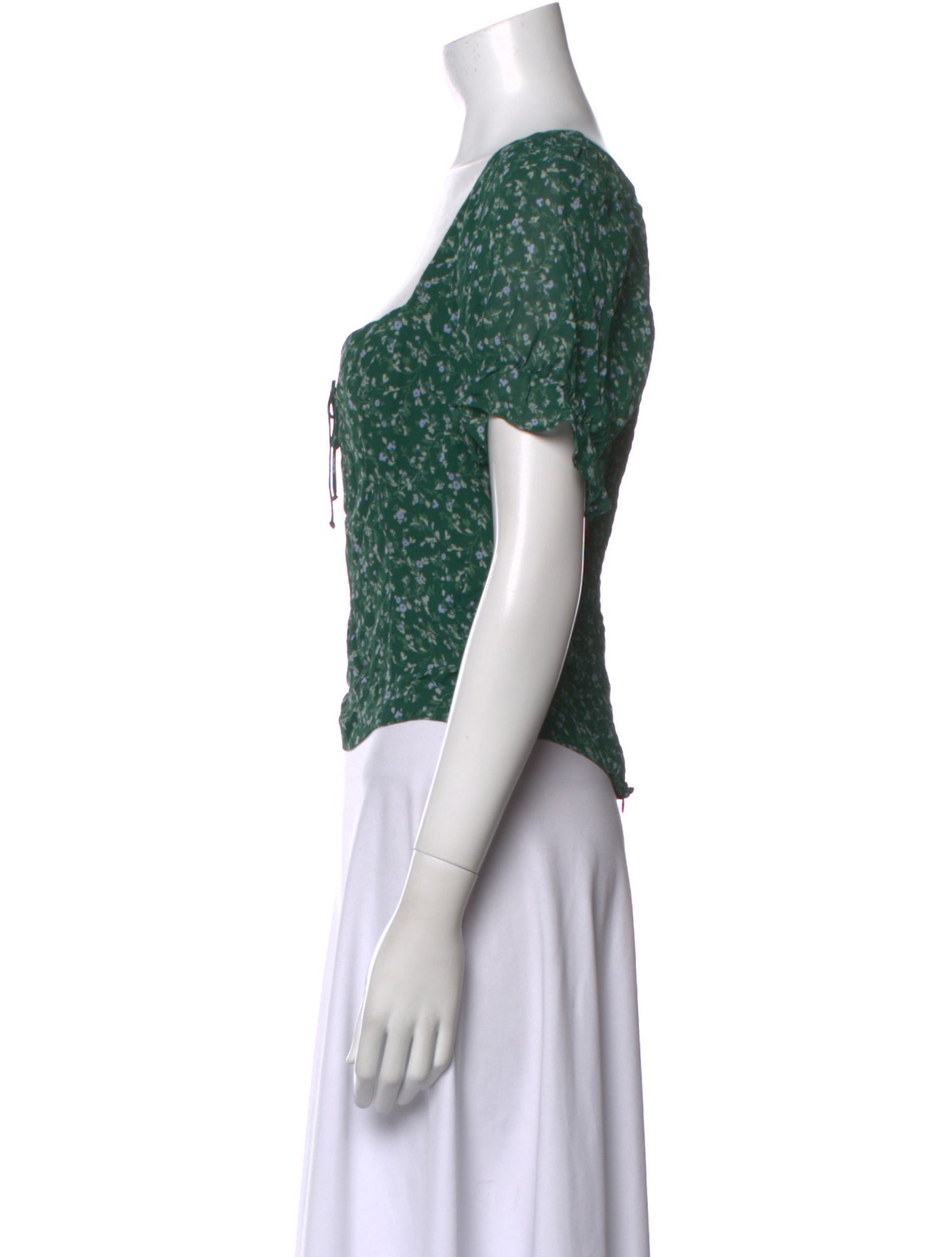 Reformation Printed Square Neckline Crop Top