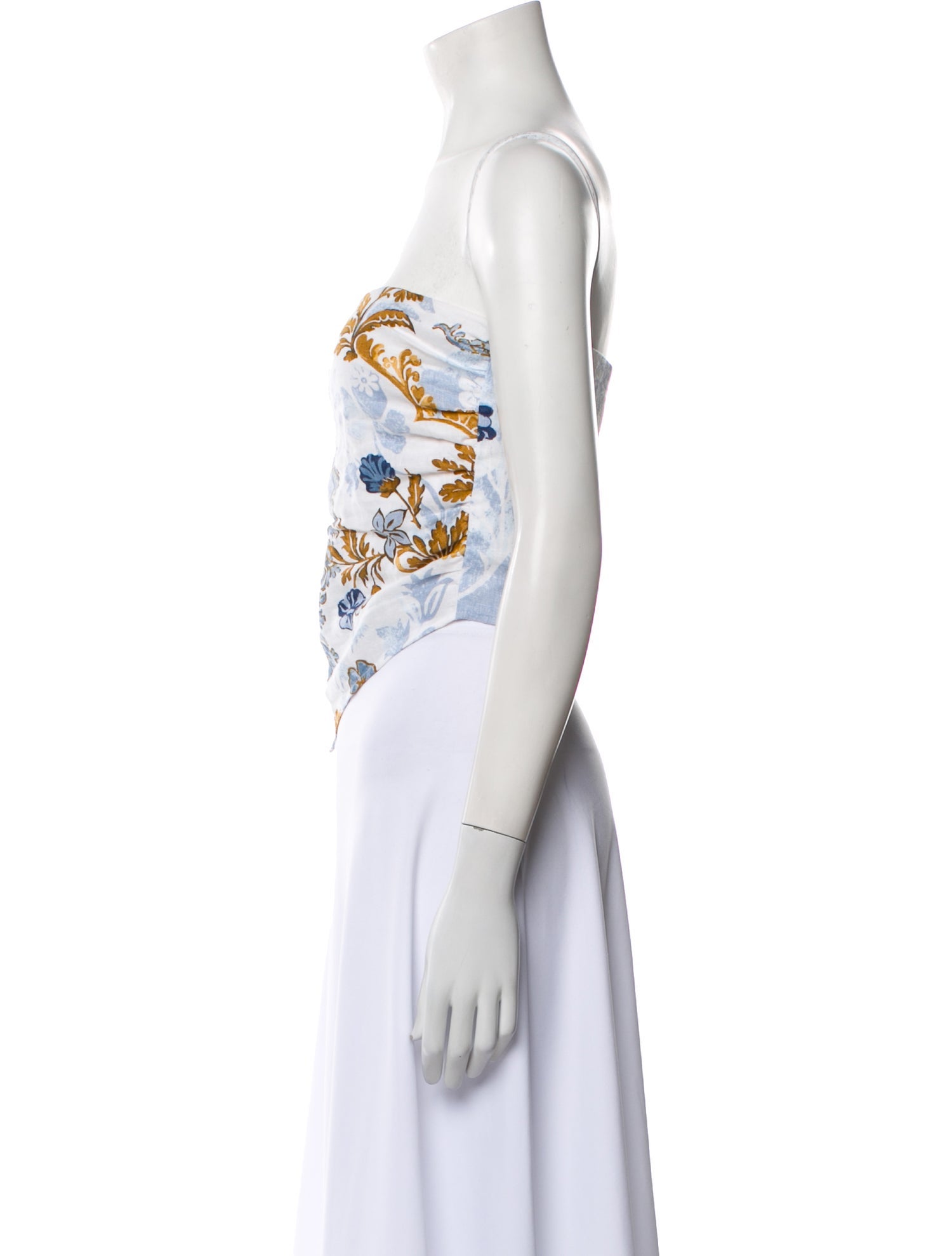 Reformation Linen Floral Print Crop Top