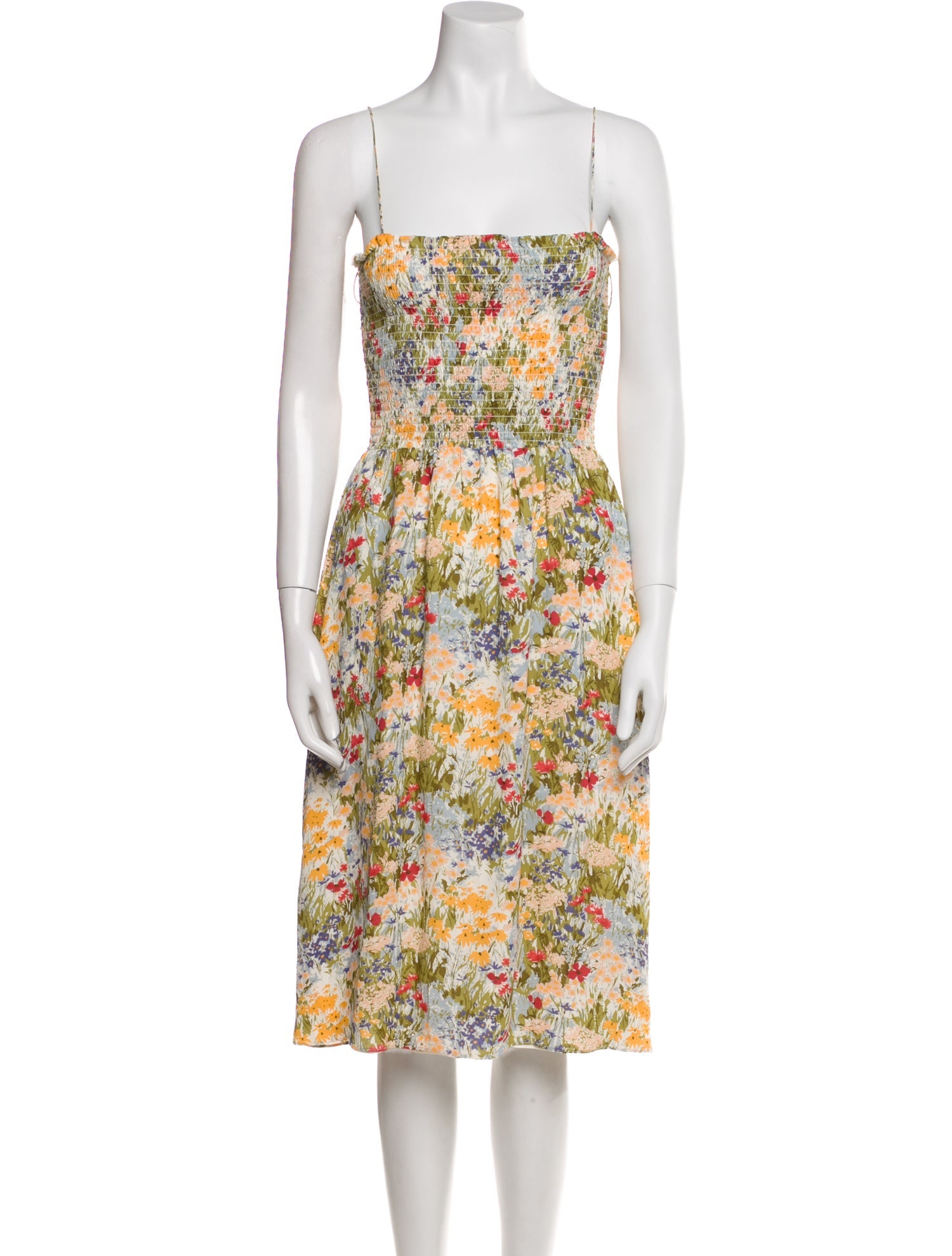 Reformation Floral Print Knee-Length Dress