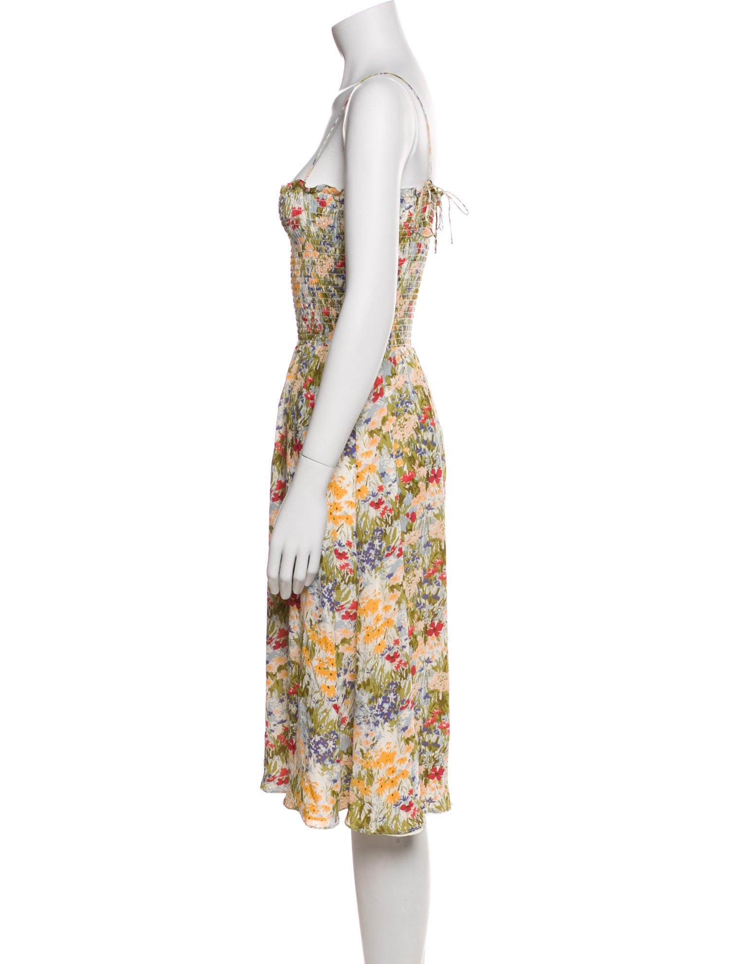 Reformation Floral Print Knee-Length Dress
