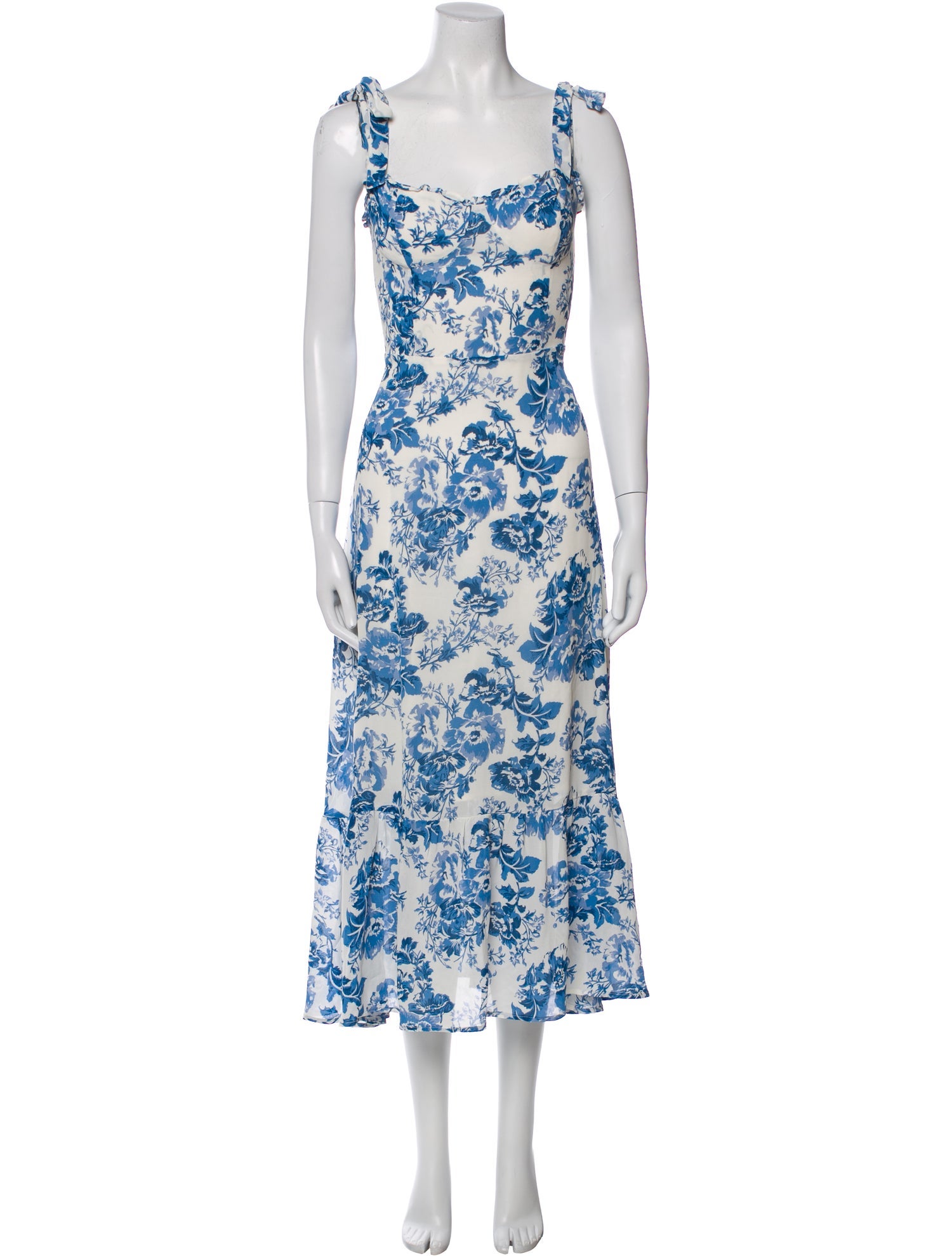 Reformation Floral Print Midi Length Dress