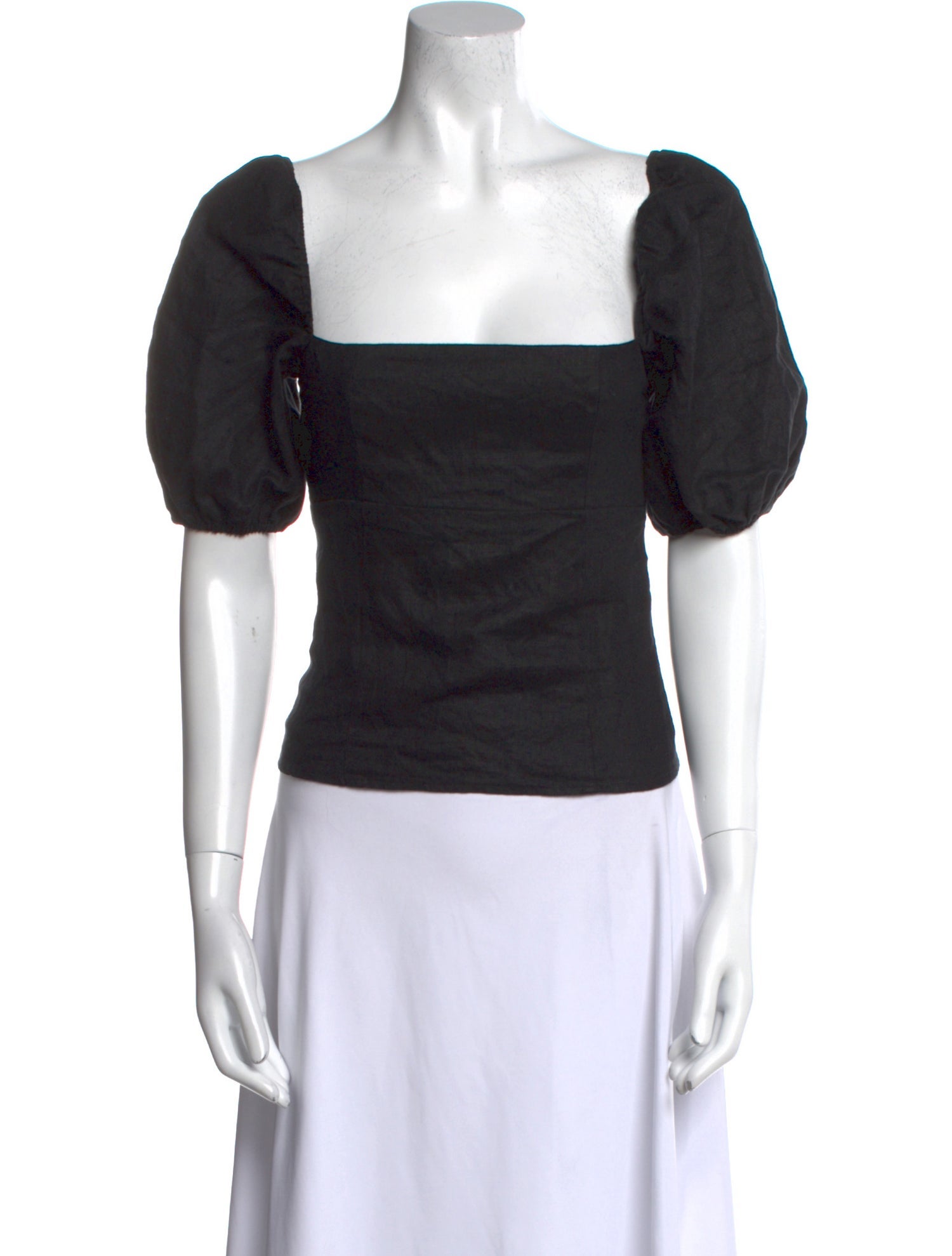 Reformation Linen Square Neckline Crop Top