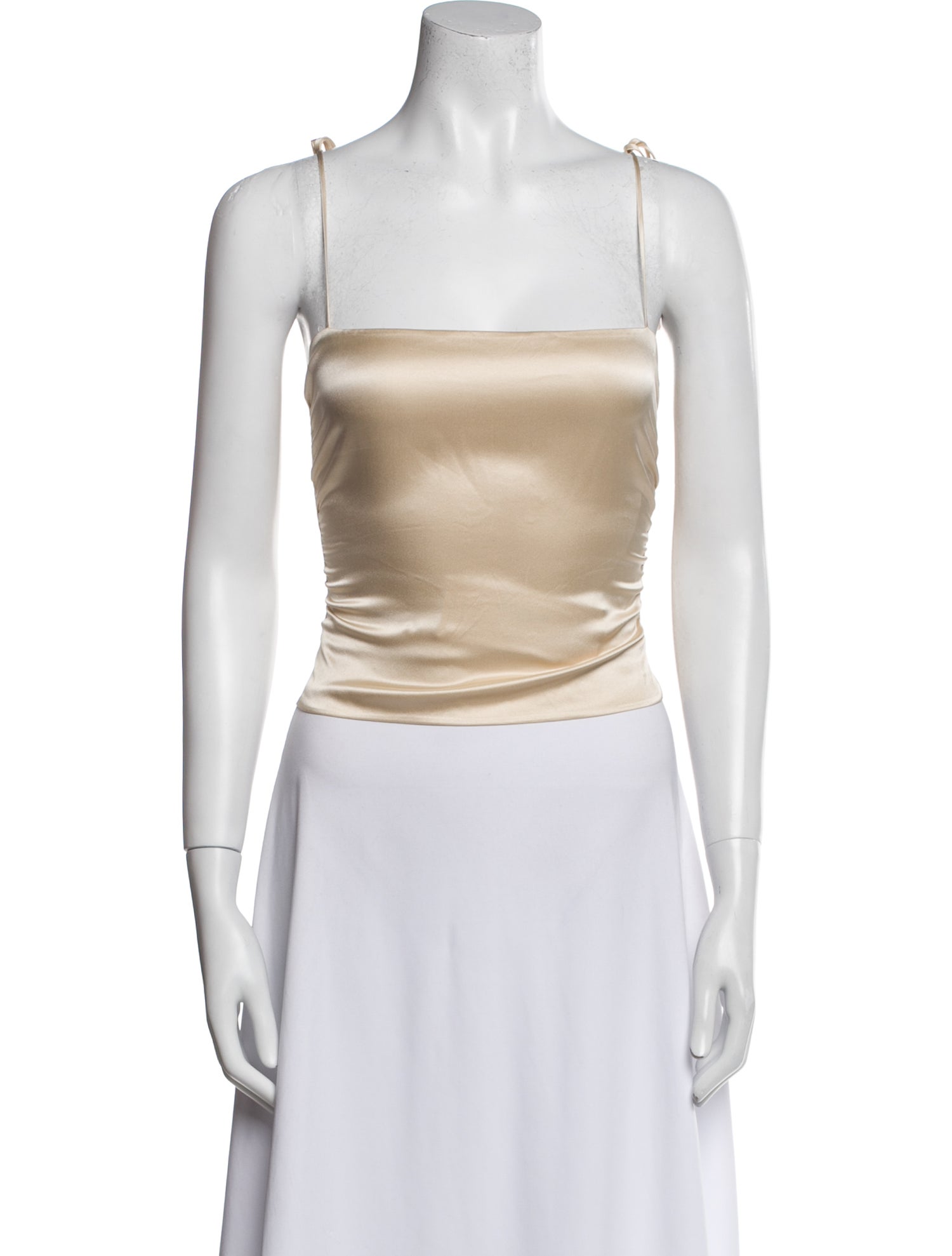 Reformation Silk Square Neckline Crop Top