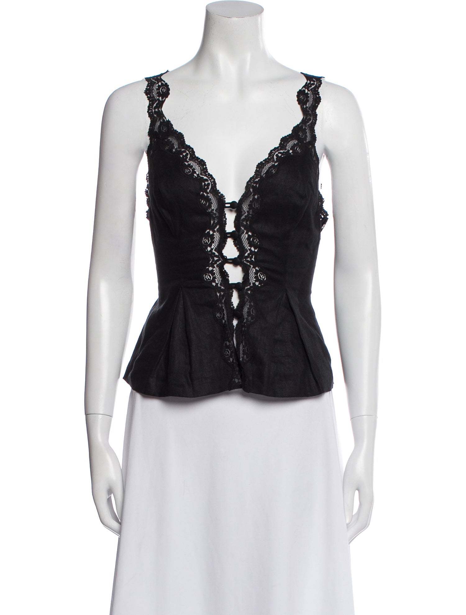 Reformation Linen V-Neck Crop Top