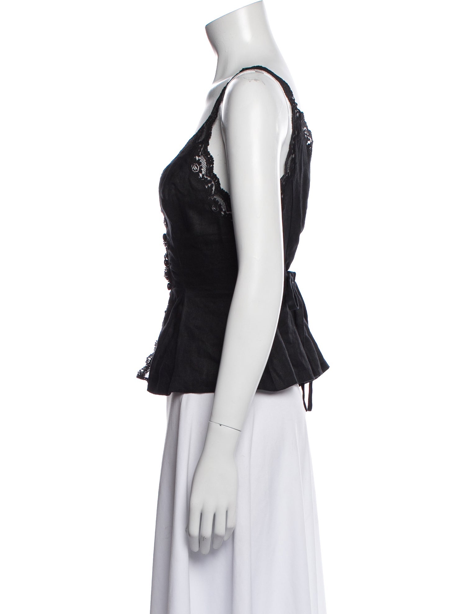 Reformation Linen V-Neck Crop Top