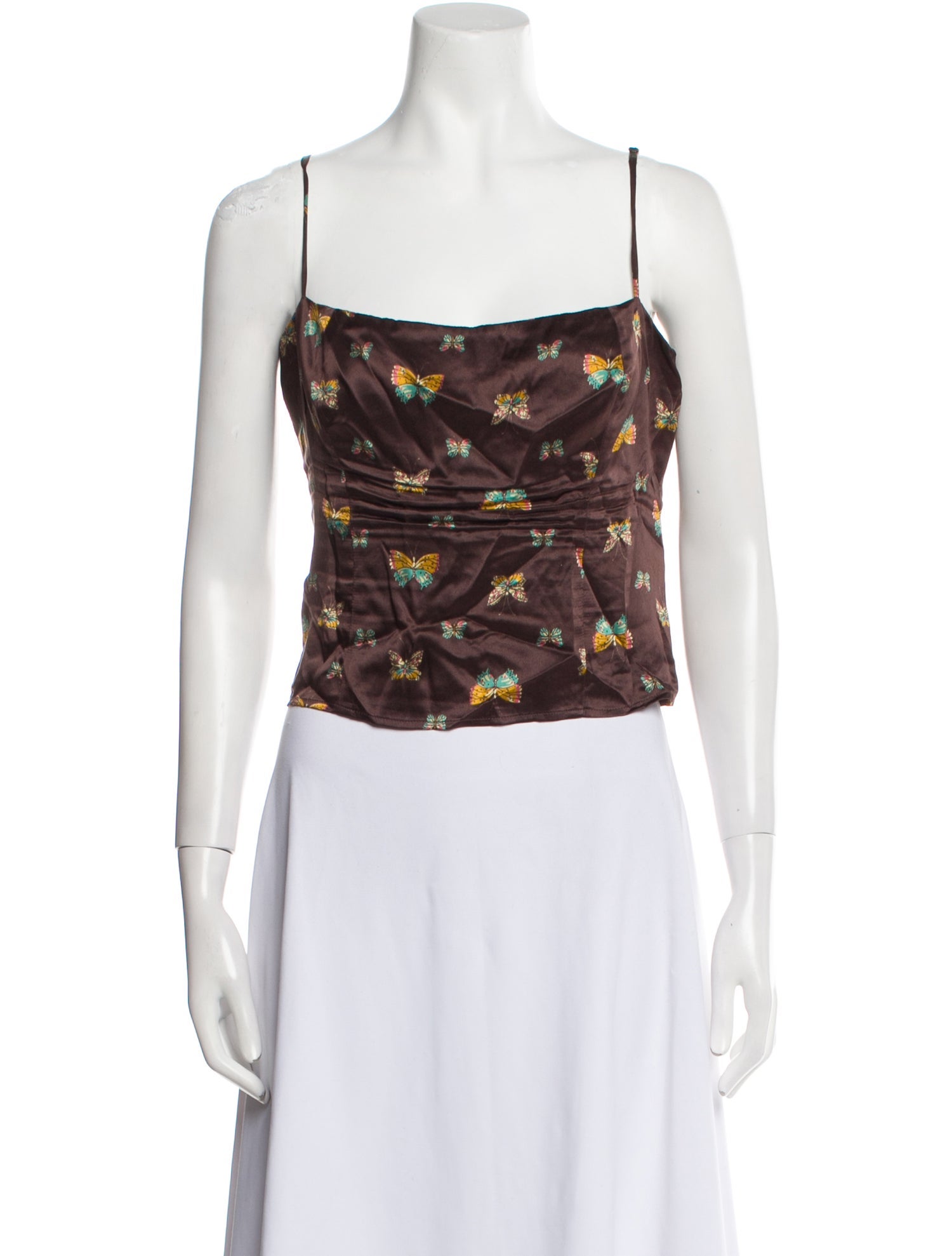 Reformation Silk Printed Crop Top