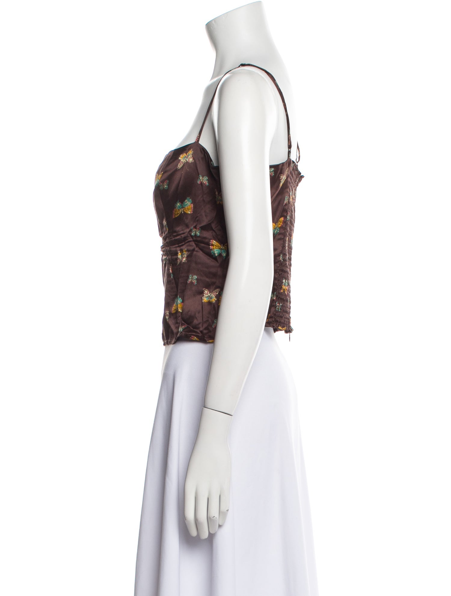 Reformation Silk Printed Crop Top