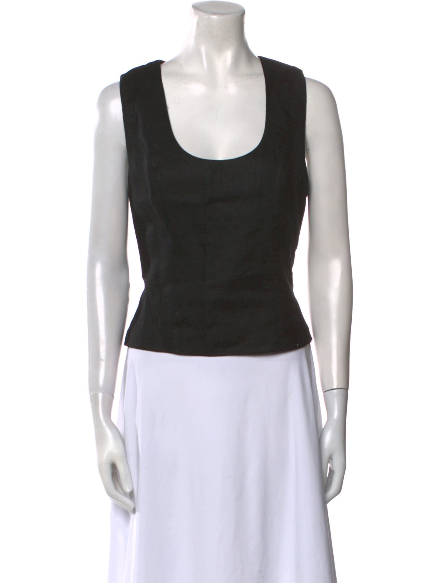 Reformation Linen Scoop Neck Top