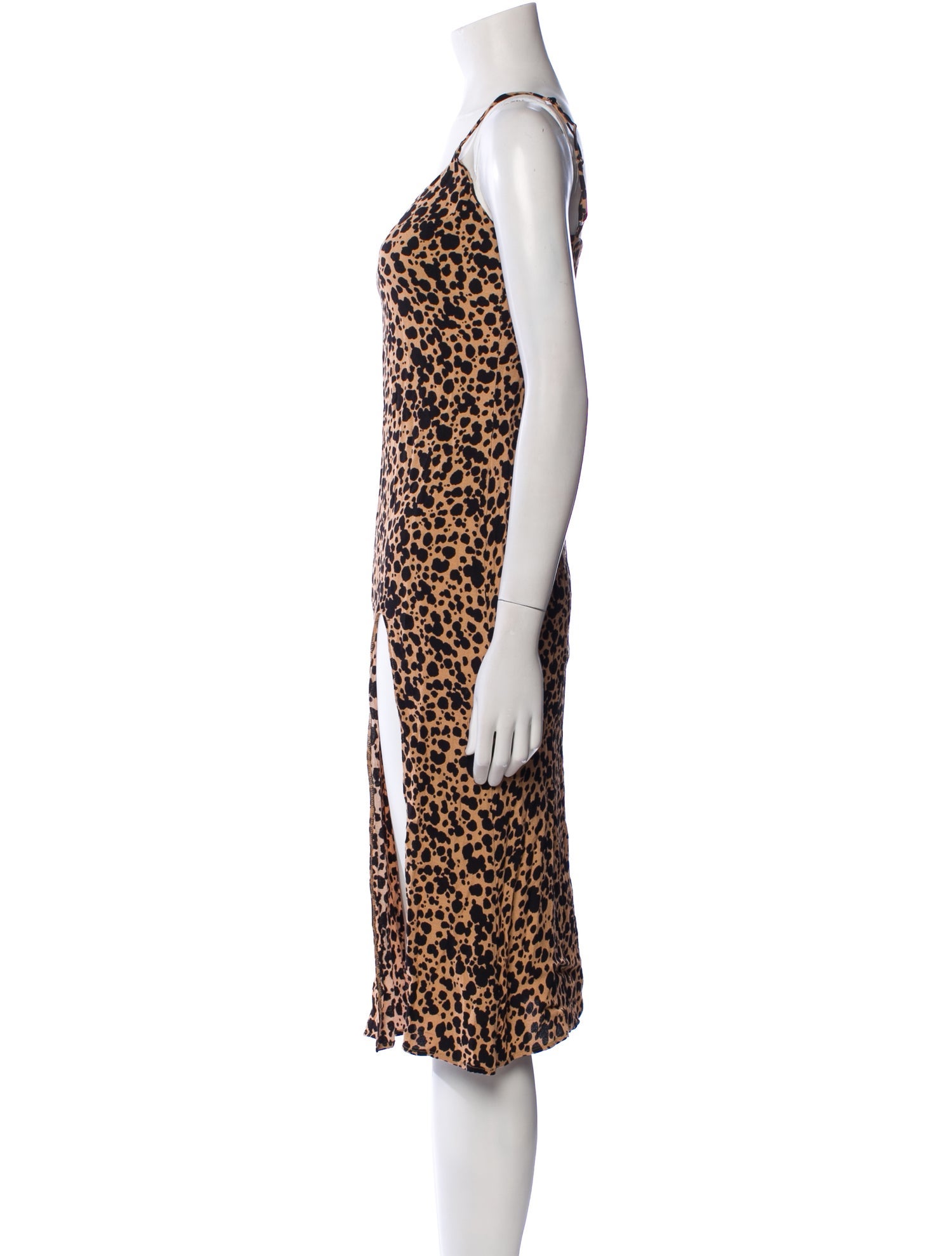 Reformation Animal Print Midi Length Dress