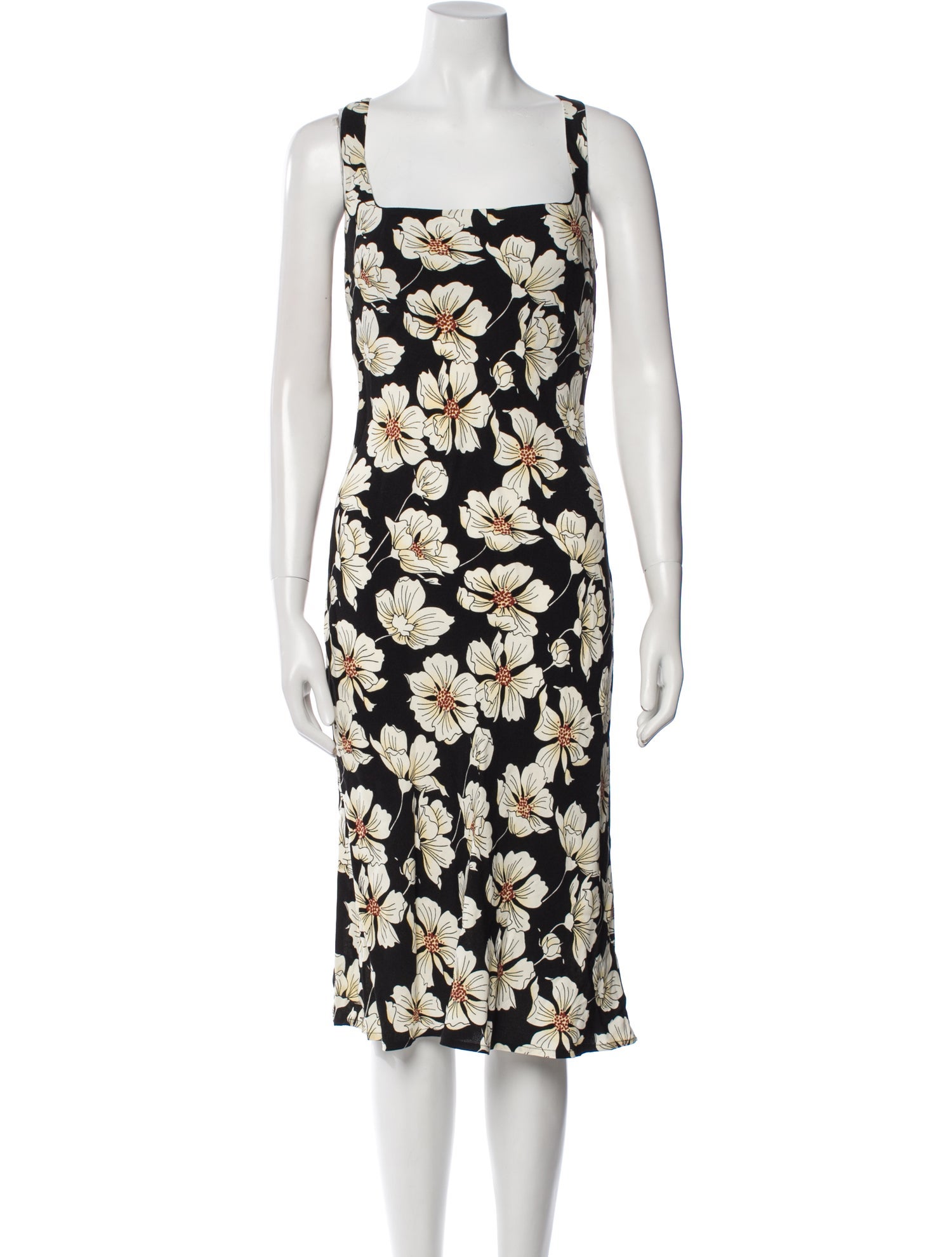 Reformation Floral Print Midi Length Dress