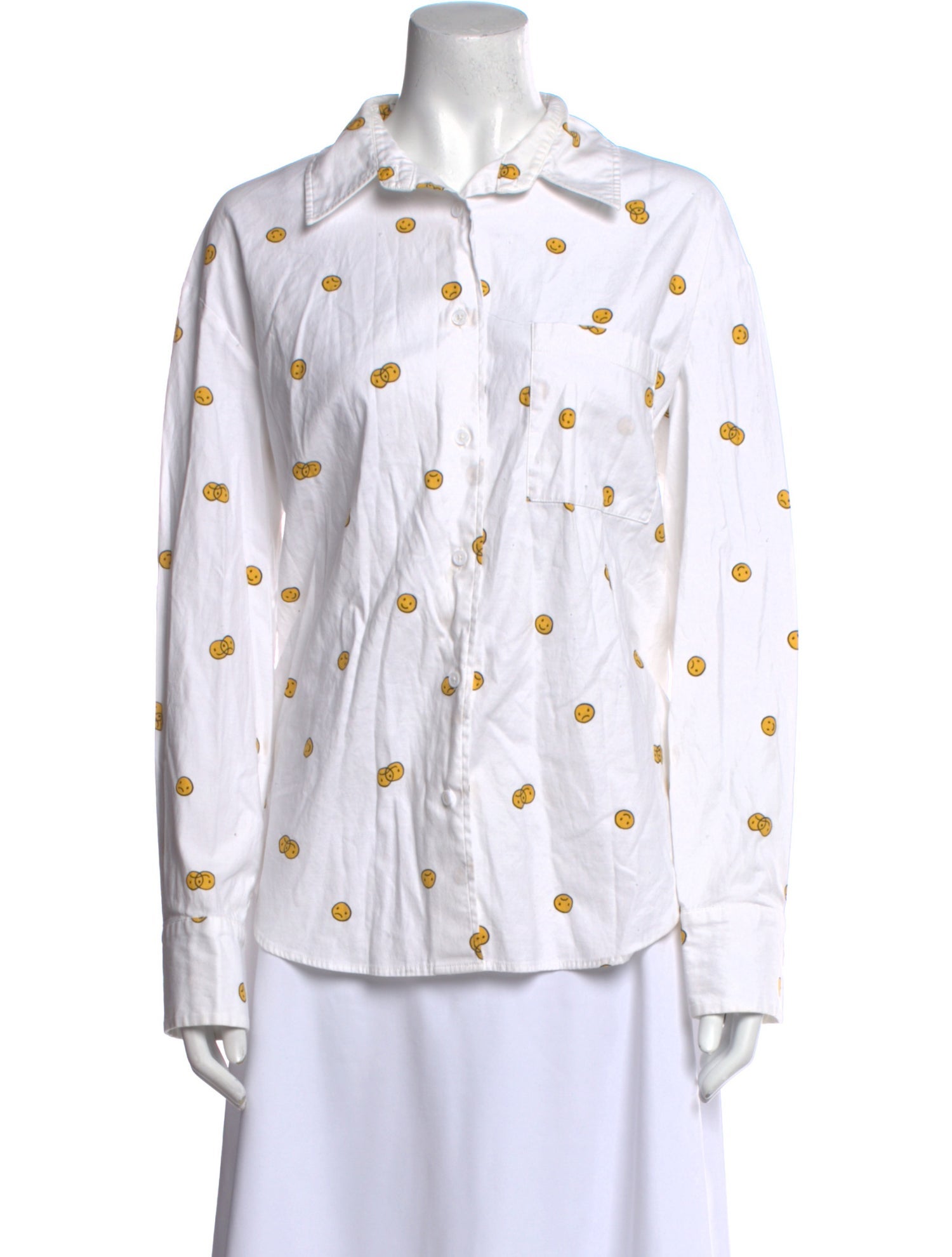 Reformation Printed Long Sleeve Button-Up Top