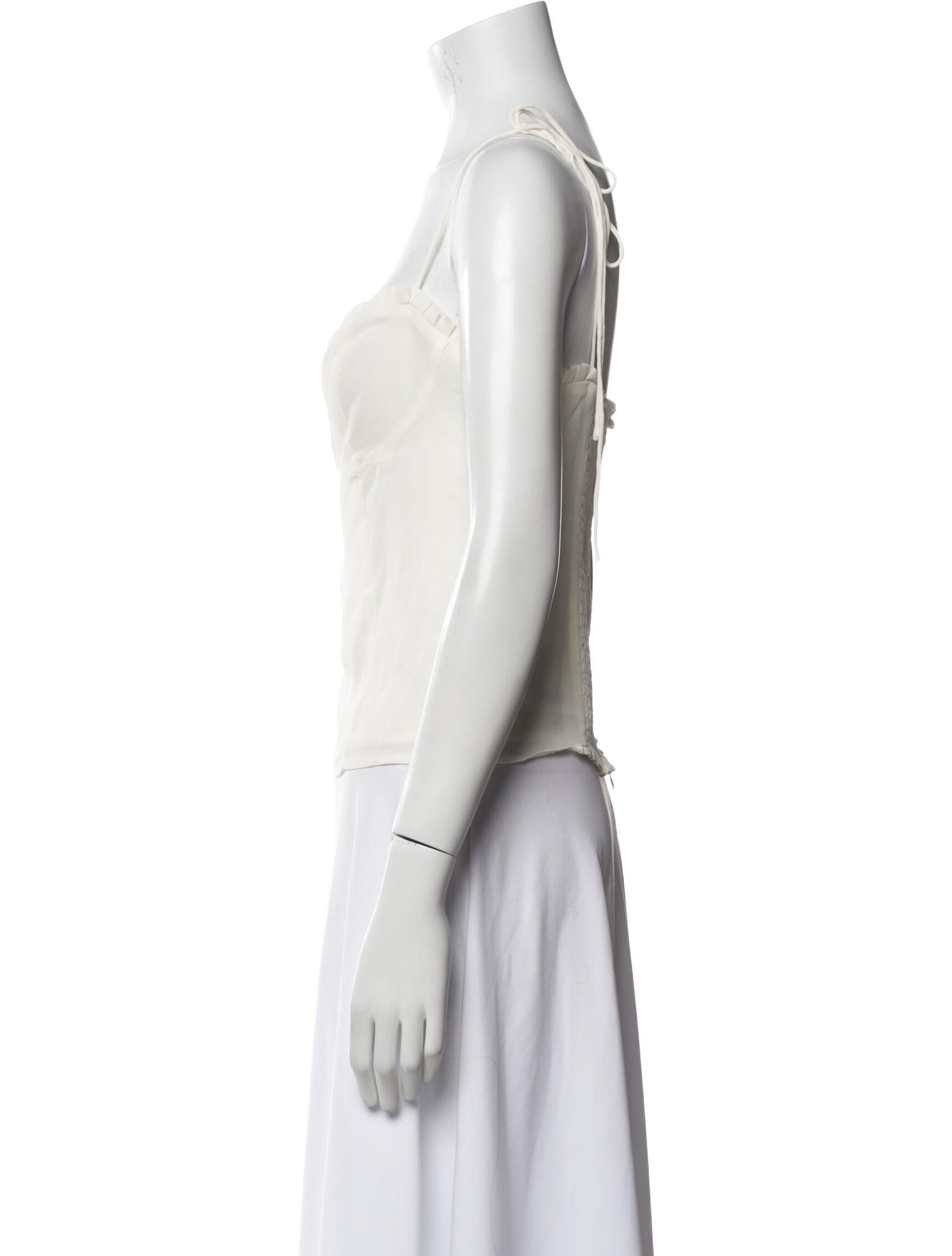 Reformation Square Neckline Sleeveless Crop Top