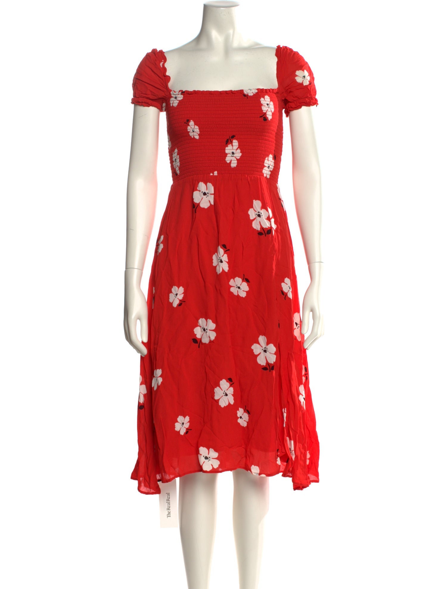 Reformation Floral Print Knee-Length Dress