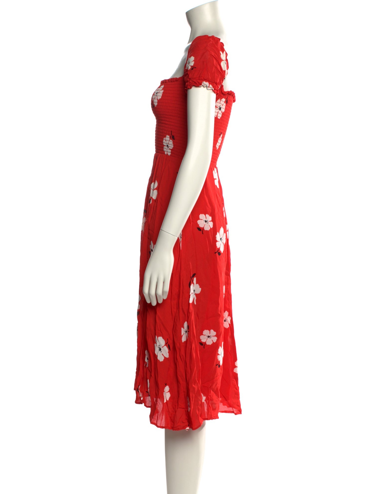 Reformation Floral Print Knee-Length Dress