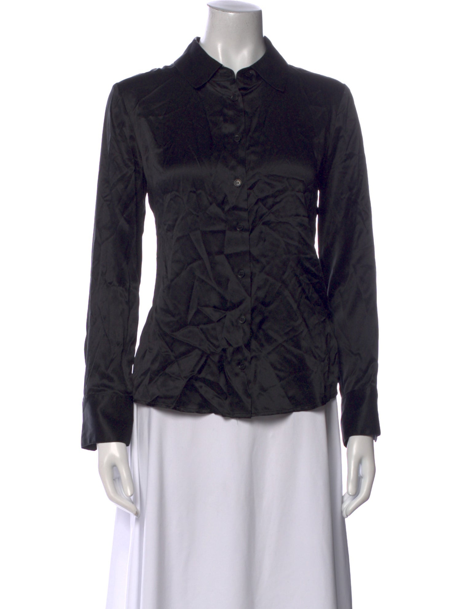 Reformation Silk Long Sleeve Button-Up Top