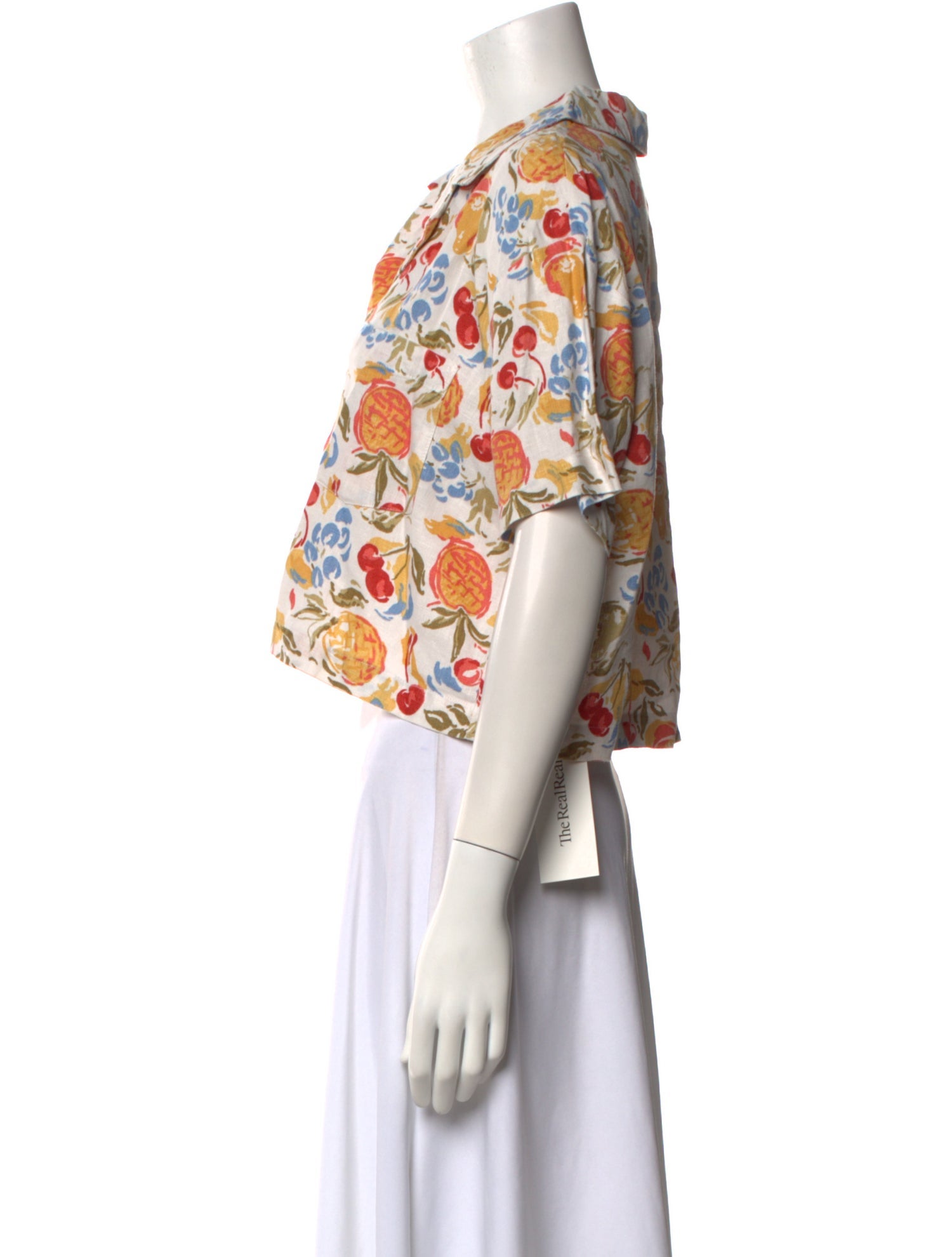 Reformation Linen Floral Print Crop Top