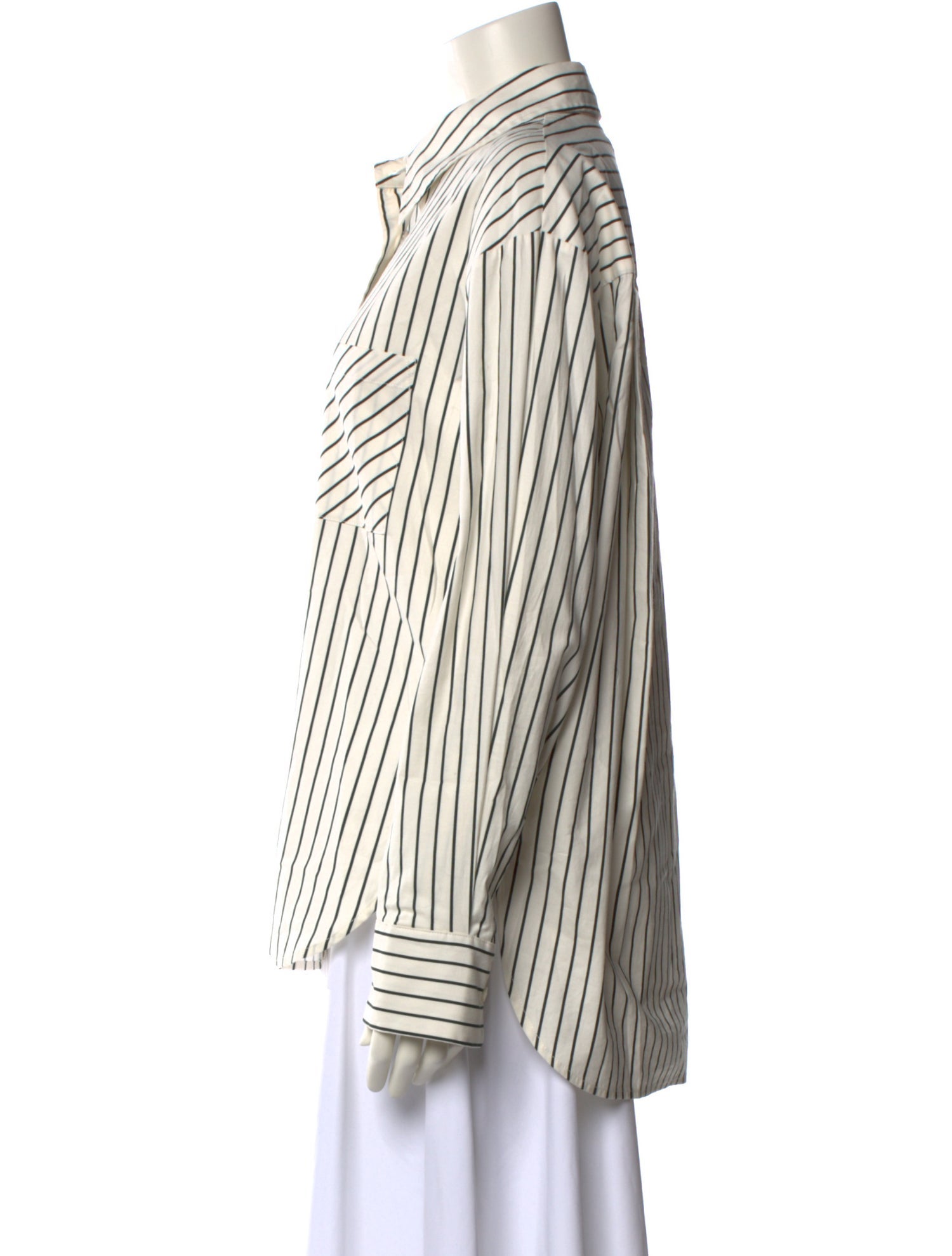 Reformation Striped Long Sleeve Button-Up Top