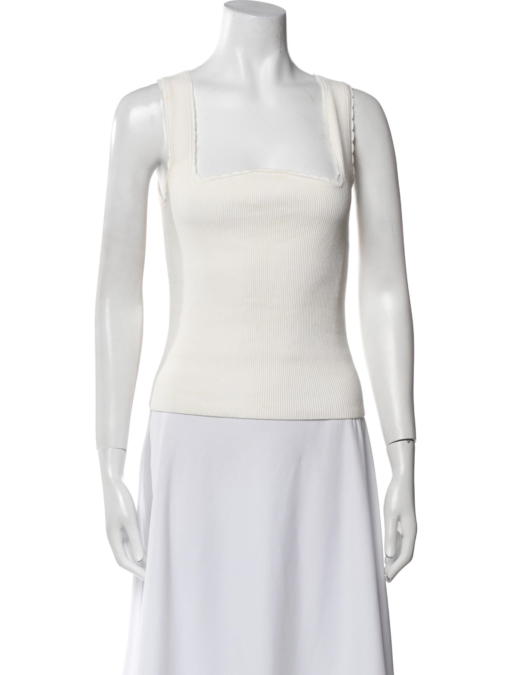 Reformation Square Neckline Sleeveless Crop Top