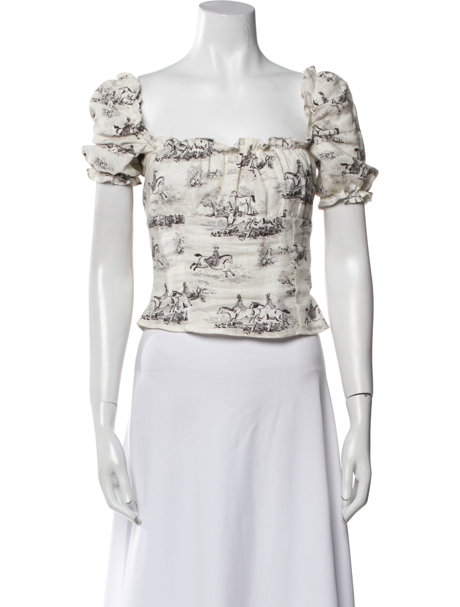 Reformation Linen Floral Print Crop Top