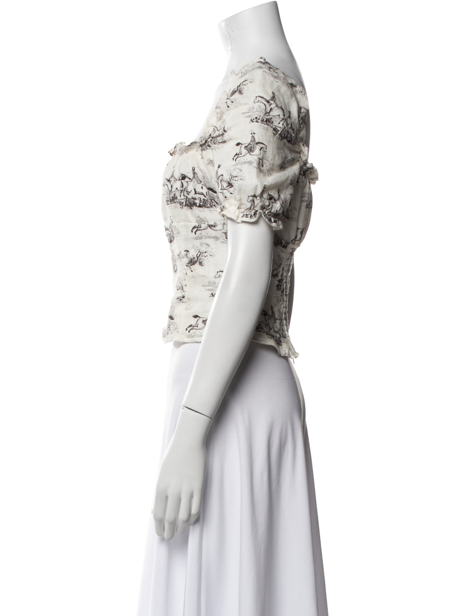 Reformation Linen Floral Print Crop Top