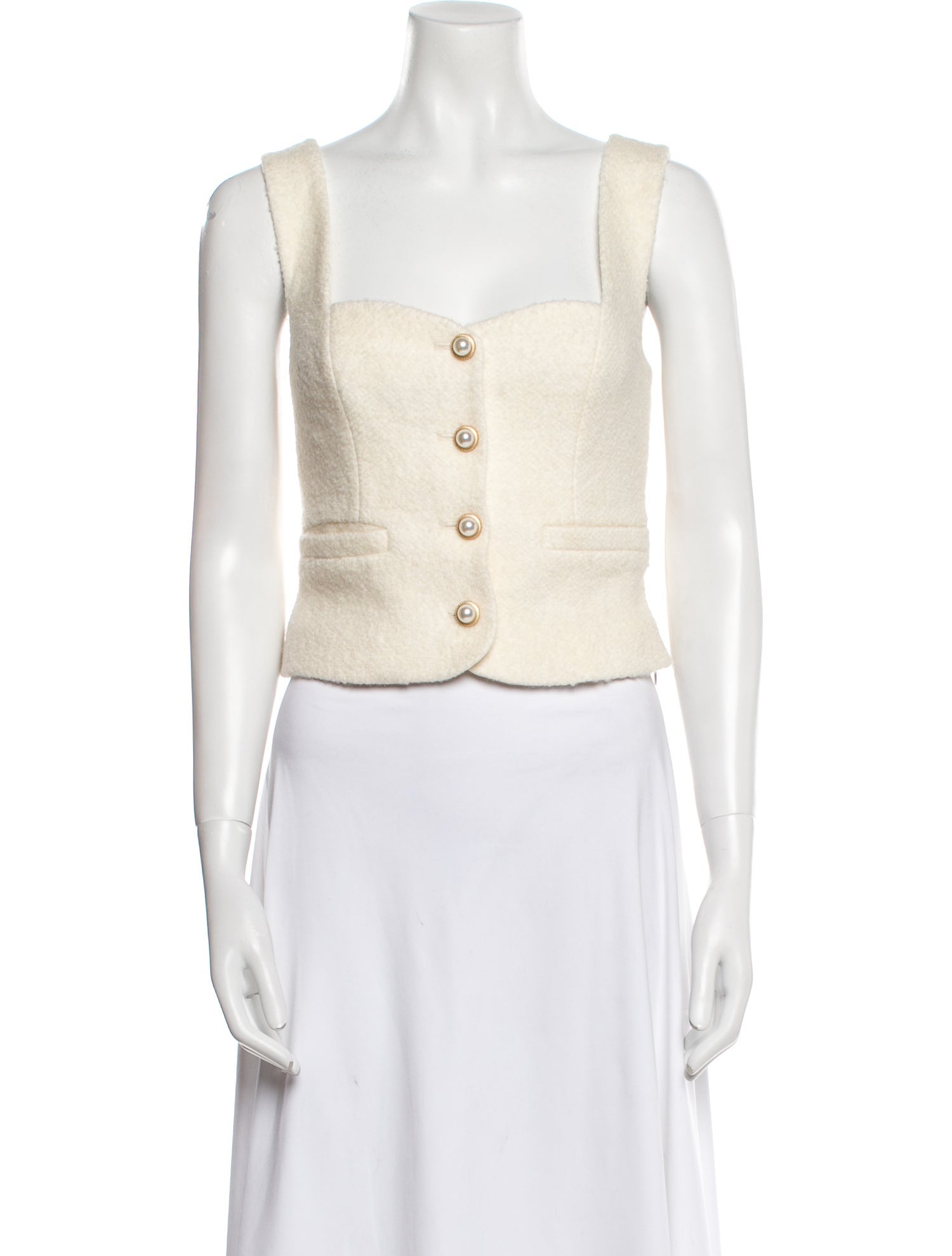 Reformation Square Neckline Sleeveless Crop Top